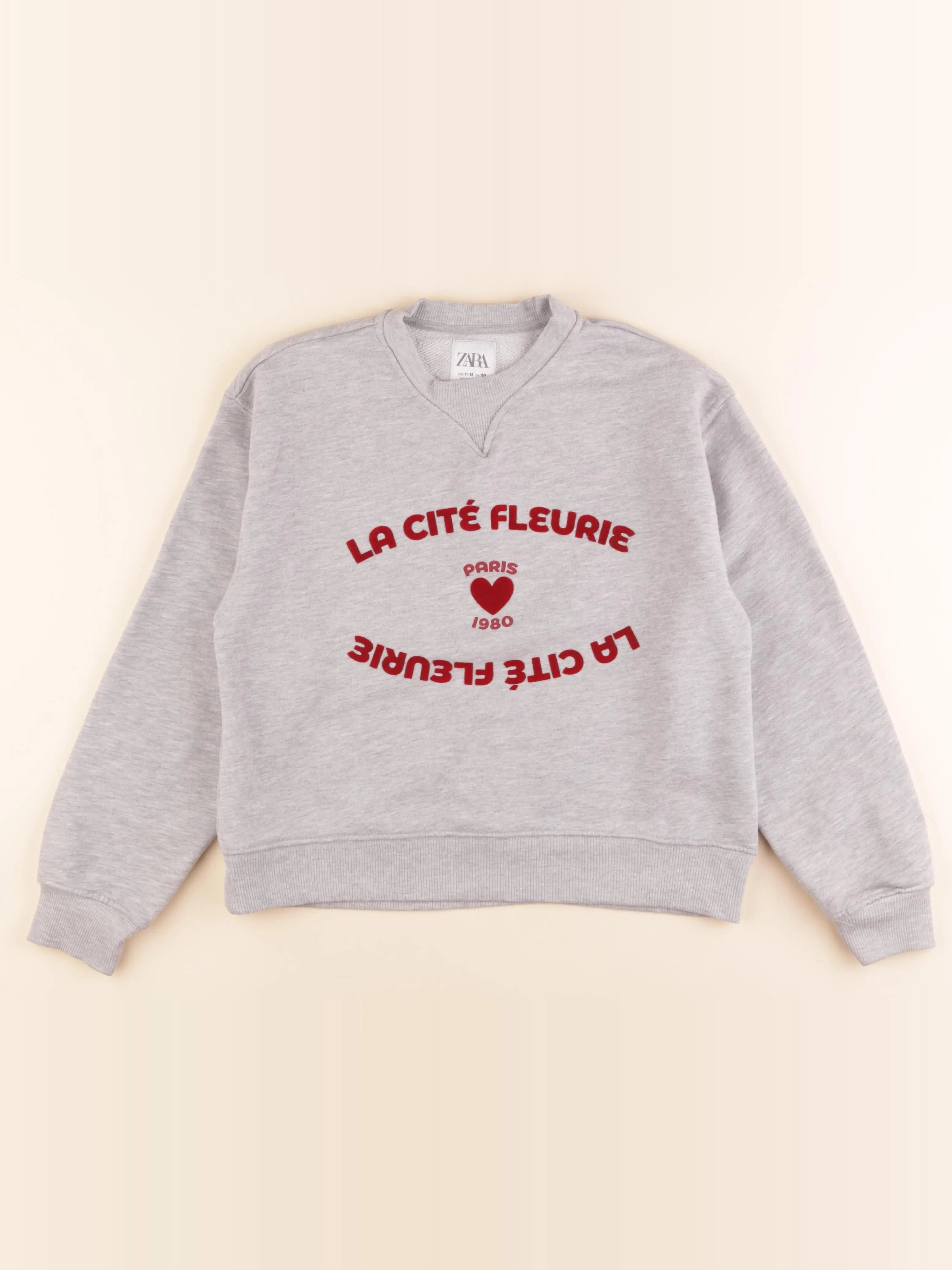 Zara - sweat gris - 11/12 ans