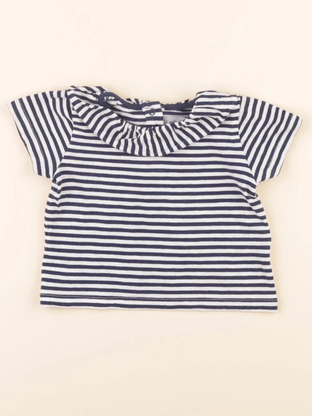 Petit Bateau - tee-shirt bleu, blanc - 6 mois