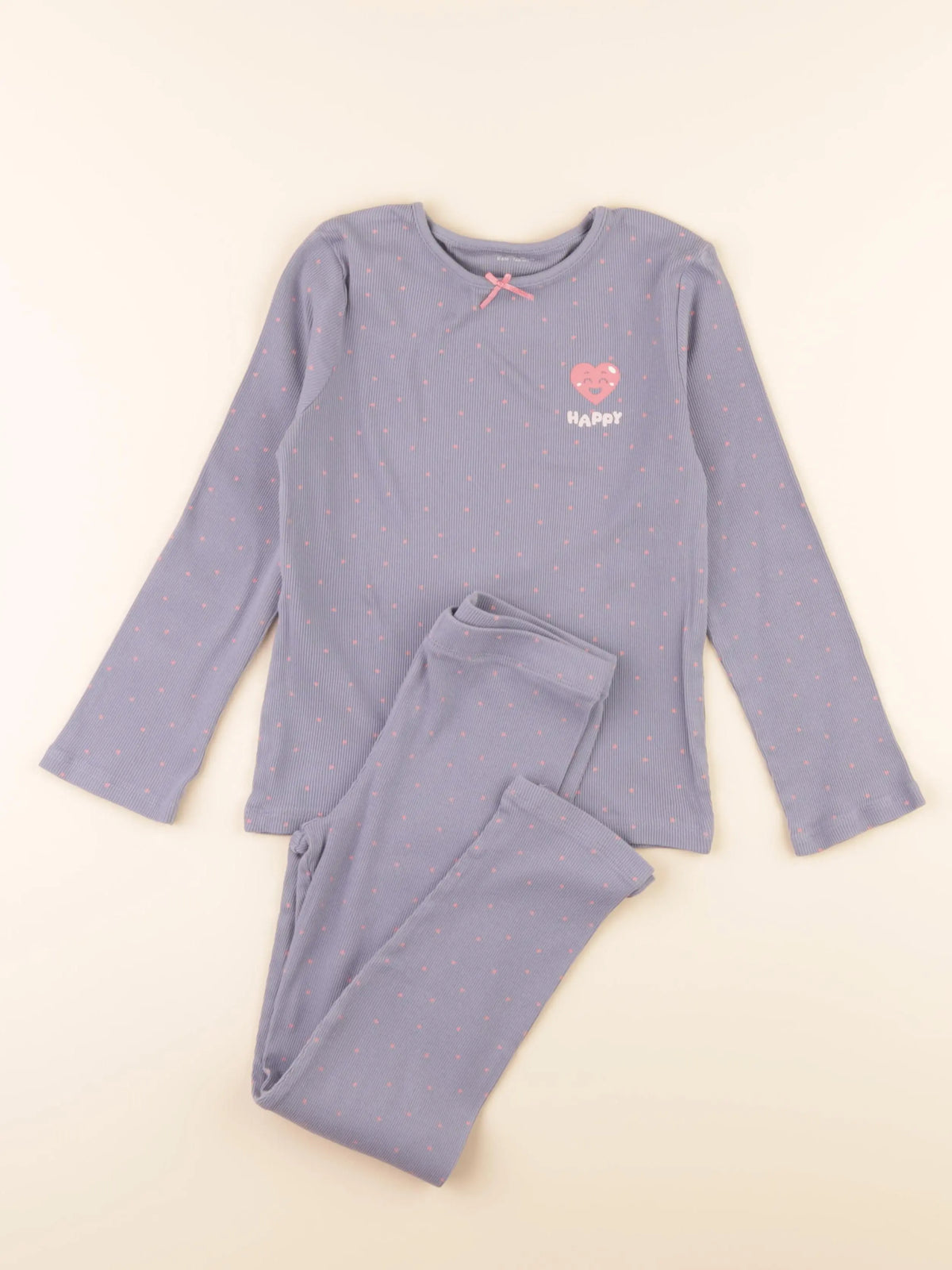 Vertbaudet - pyjama coton bleu, rose - 8 ans