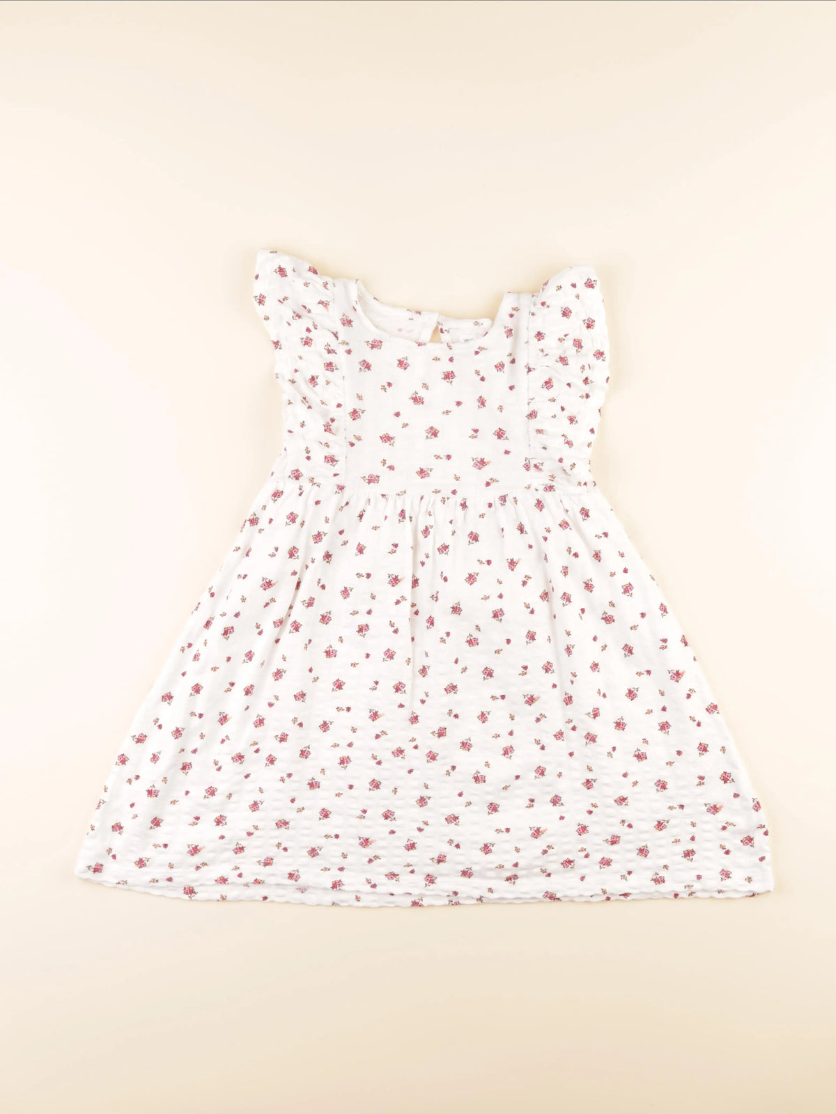 Vertbaudet - robe blanc, rose - 6 ans