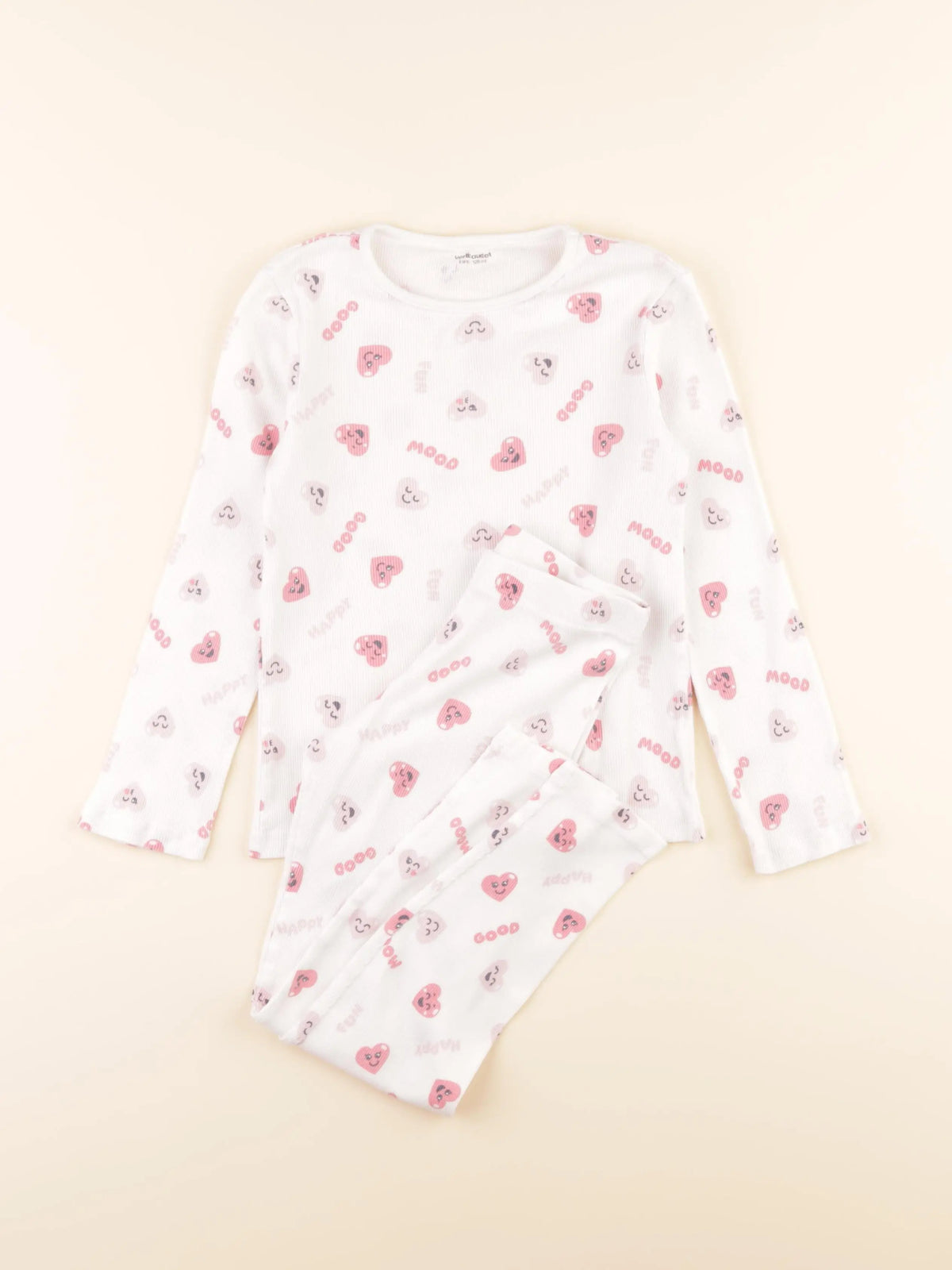 Vertbaudet - pyjama coton blanc, rose - 8 ans