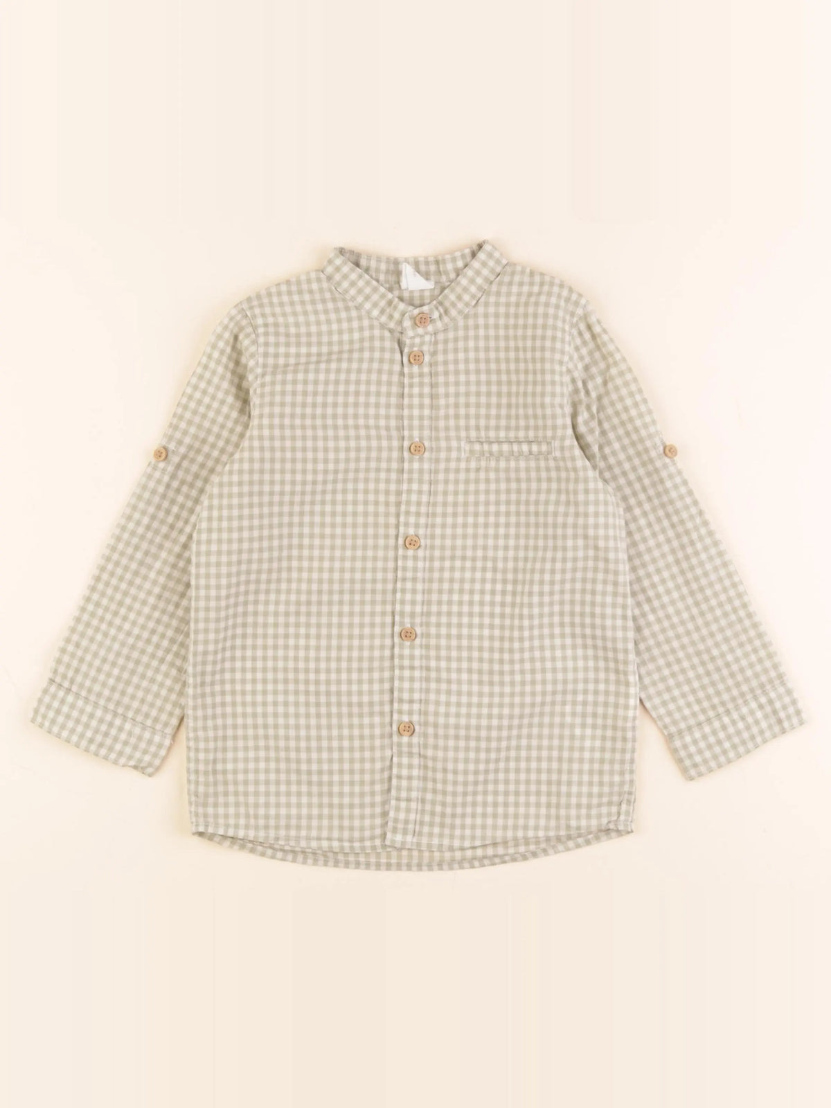 H&M - chemise blanc, vert - 2/3 ans