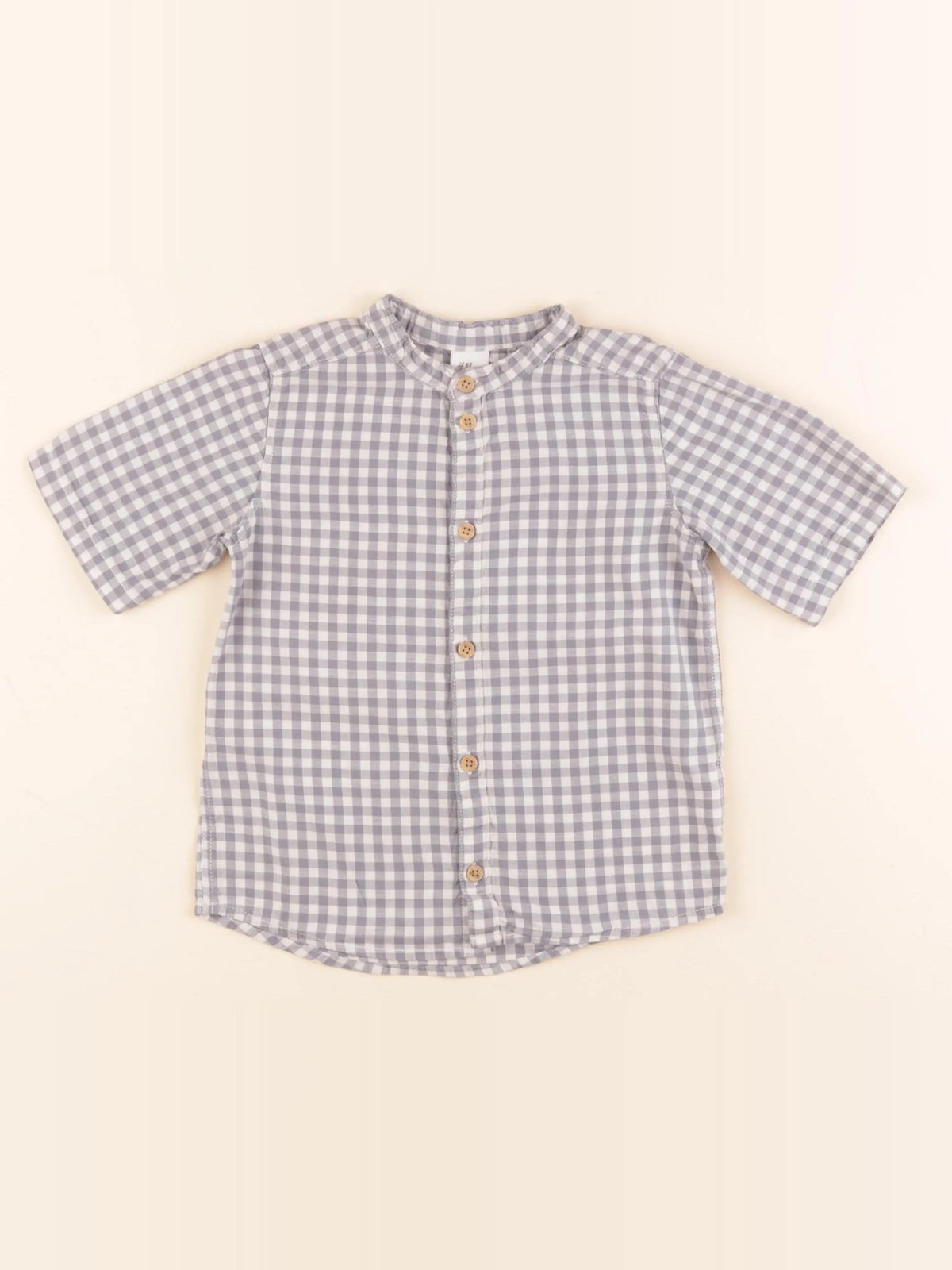 H&M - chemise blanc, bleu - 2/3 ans