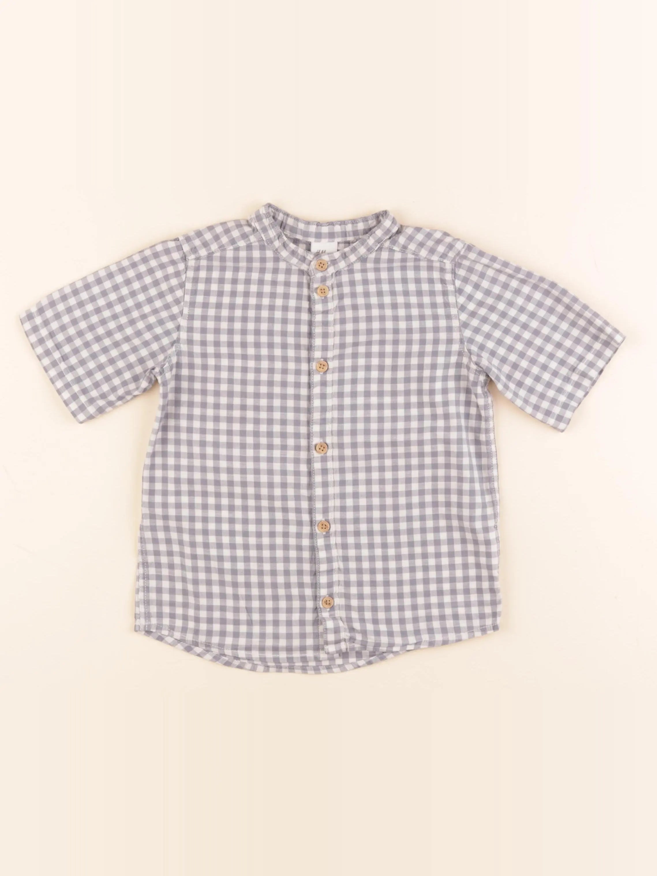 H&M - chemise blanc, bleu - 2/3 ans
