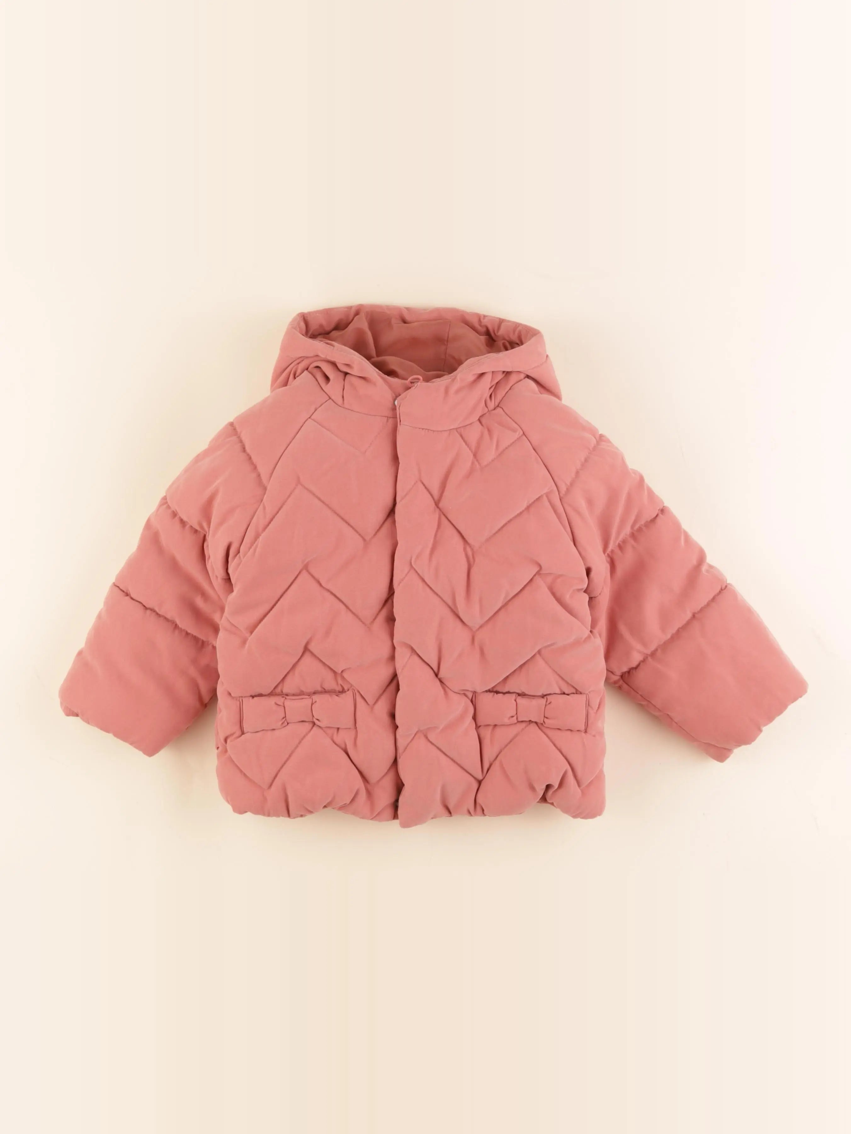 Vertbaudet - manteau doublure amovible rose - 24 mois