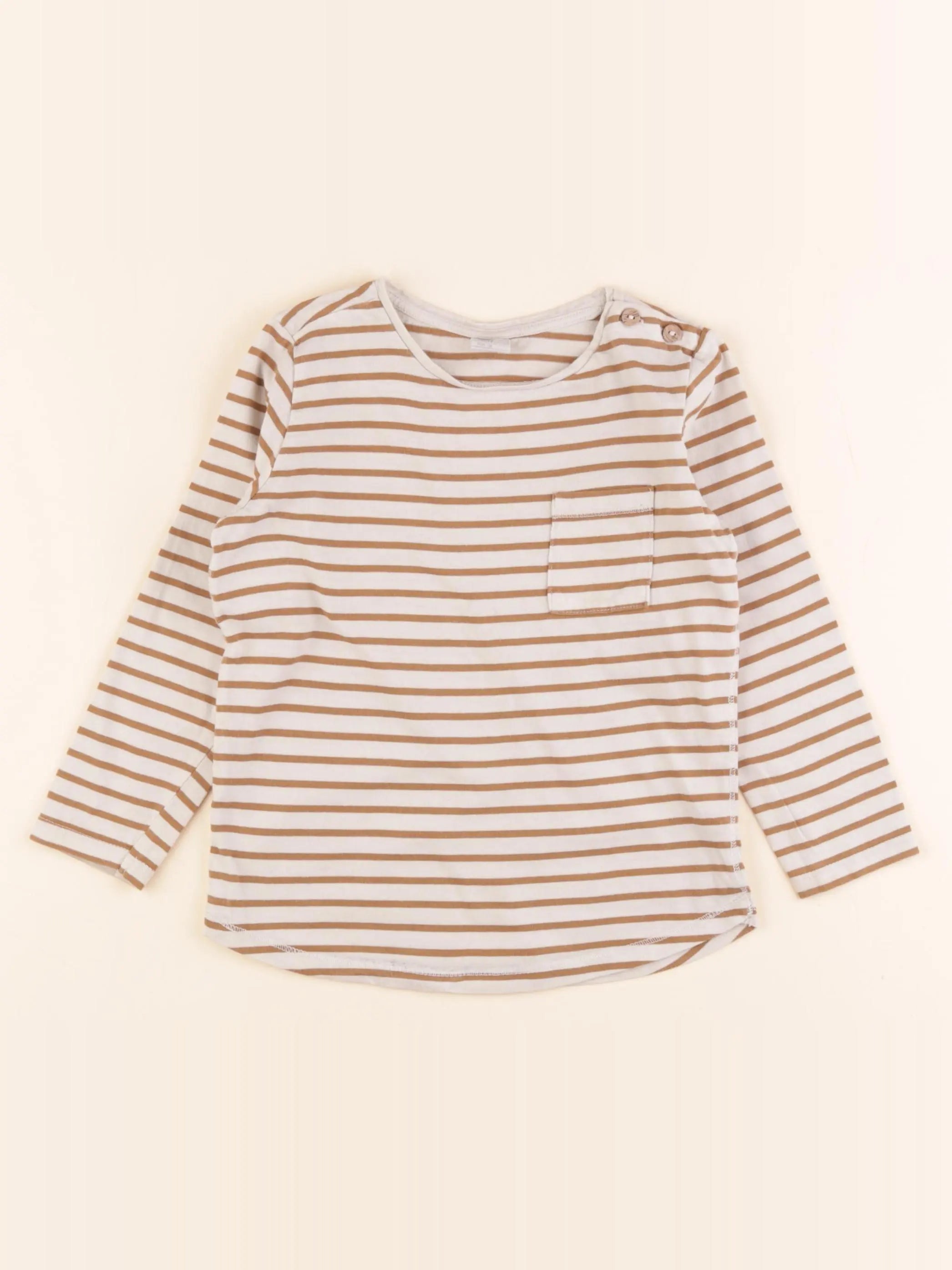 H&M - tee-shirt beige - 2/3 ans