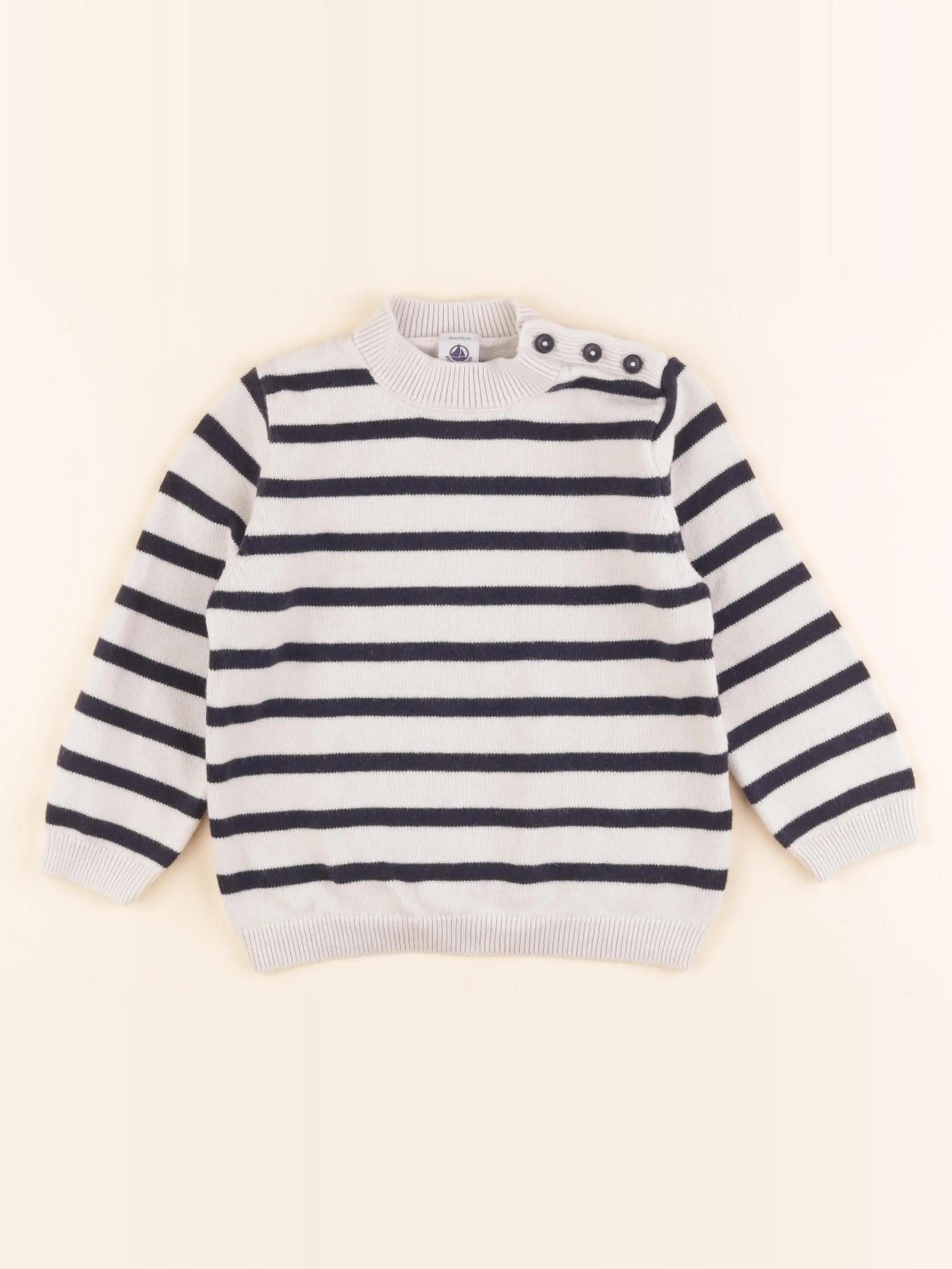 Petit Bateau - pull beige, bleu - 36 mois