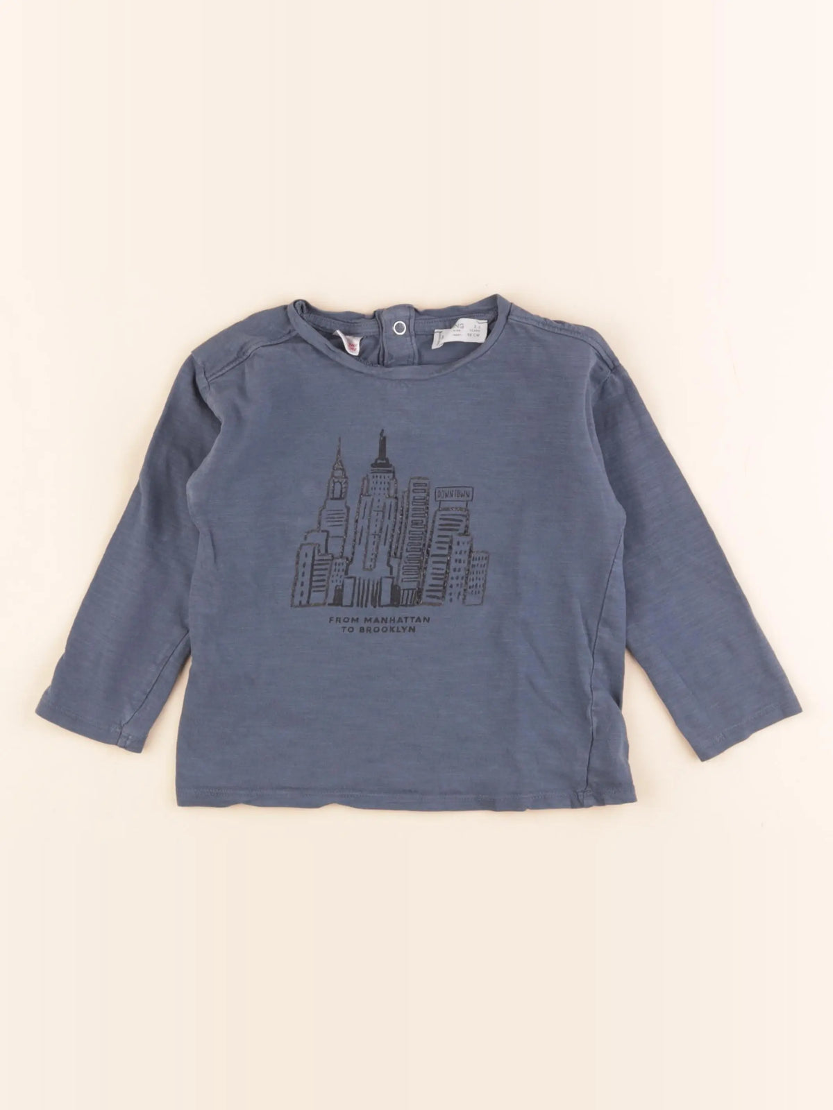 Mango - tee-shirt bleu - 2/3 ans