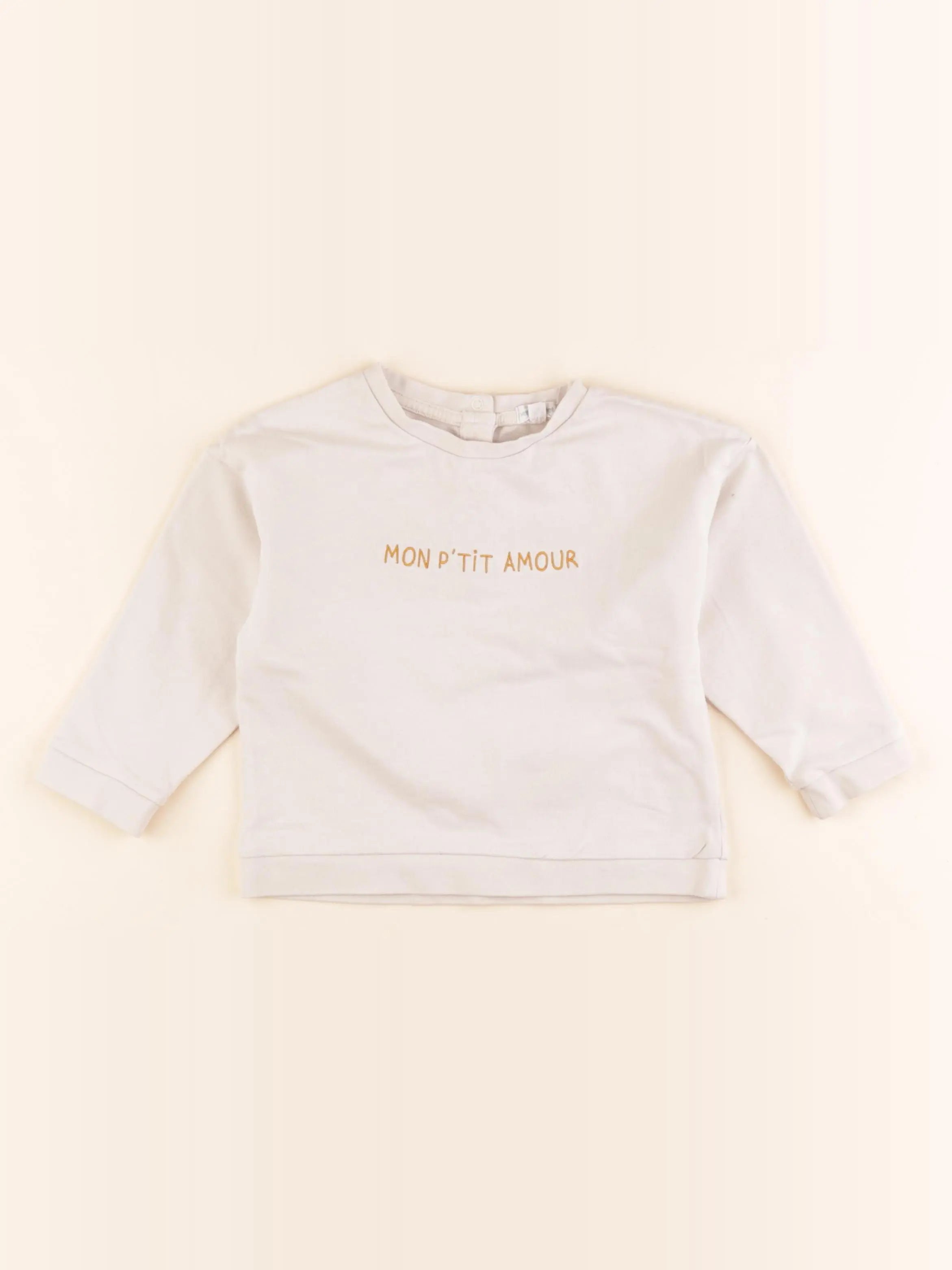 Vertbaudet - sweat beige - 24 mois
