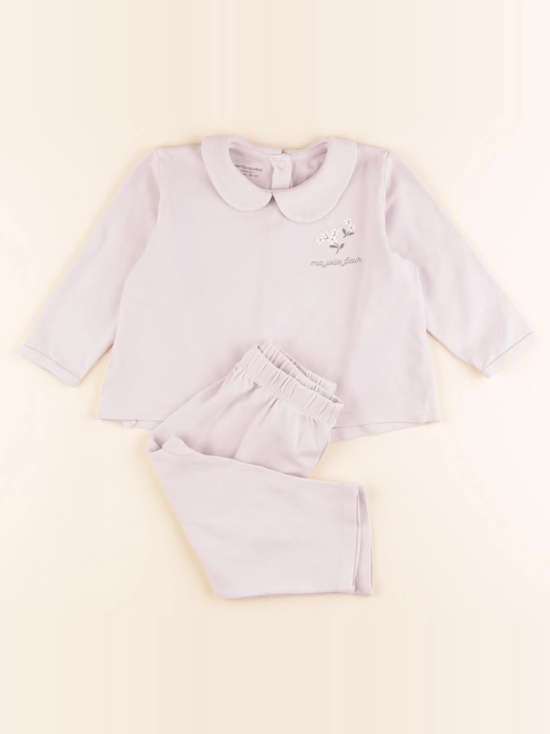 Vertbaudet - pyjama coton violet - 24 mois