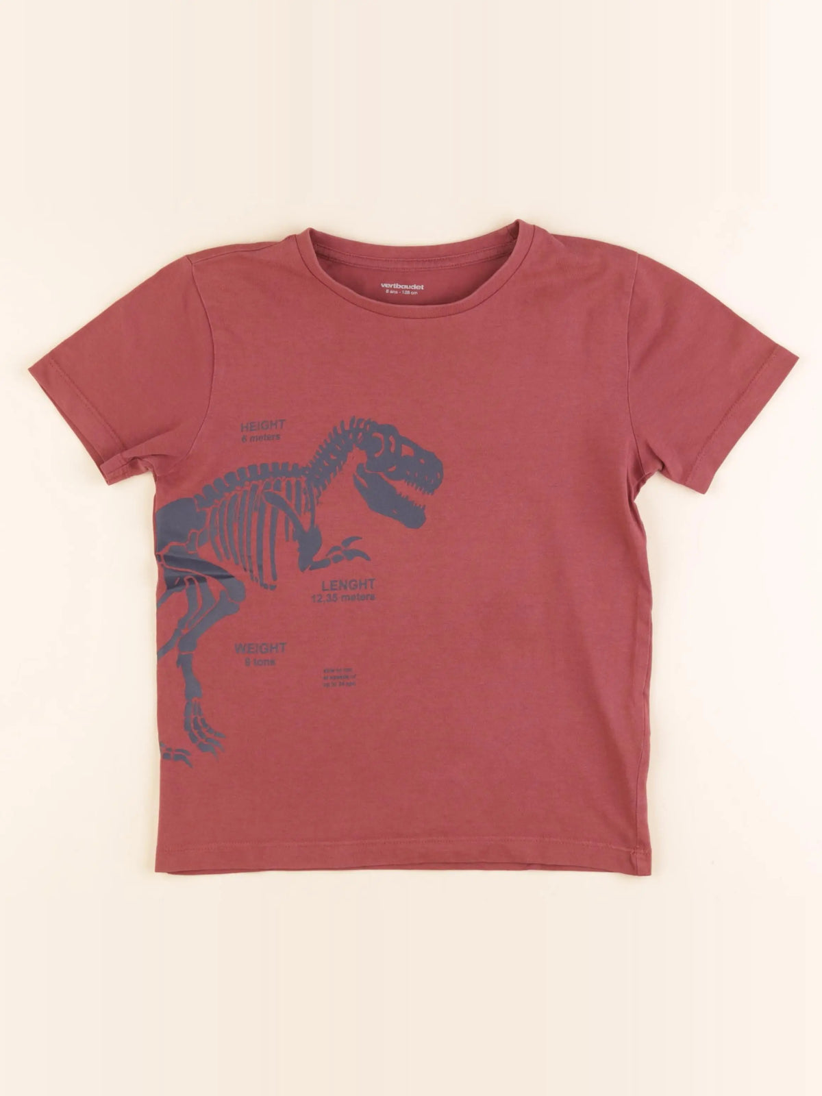 Vertbaudet - tee-shirt rouge - 8 ans