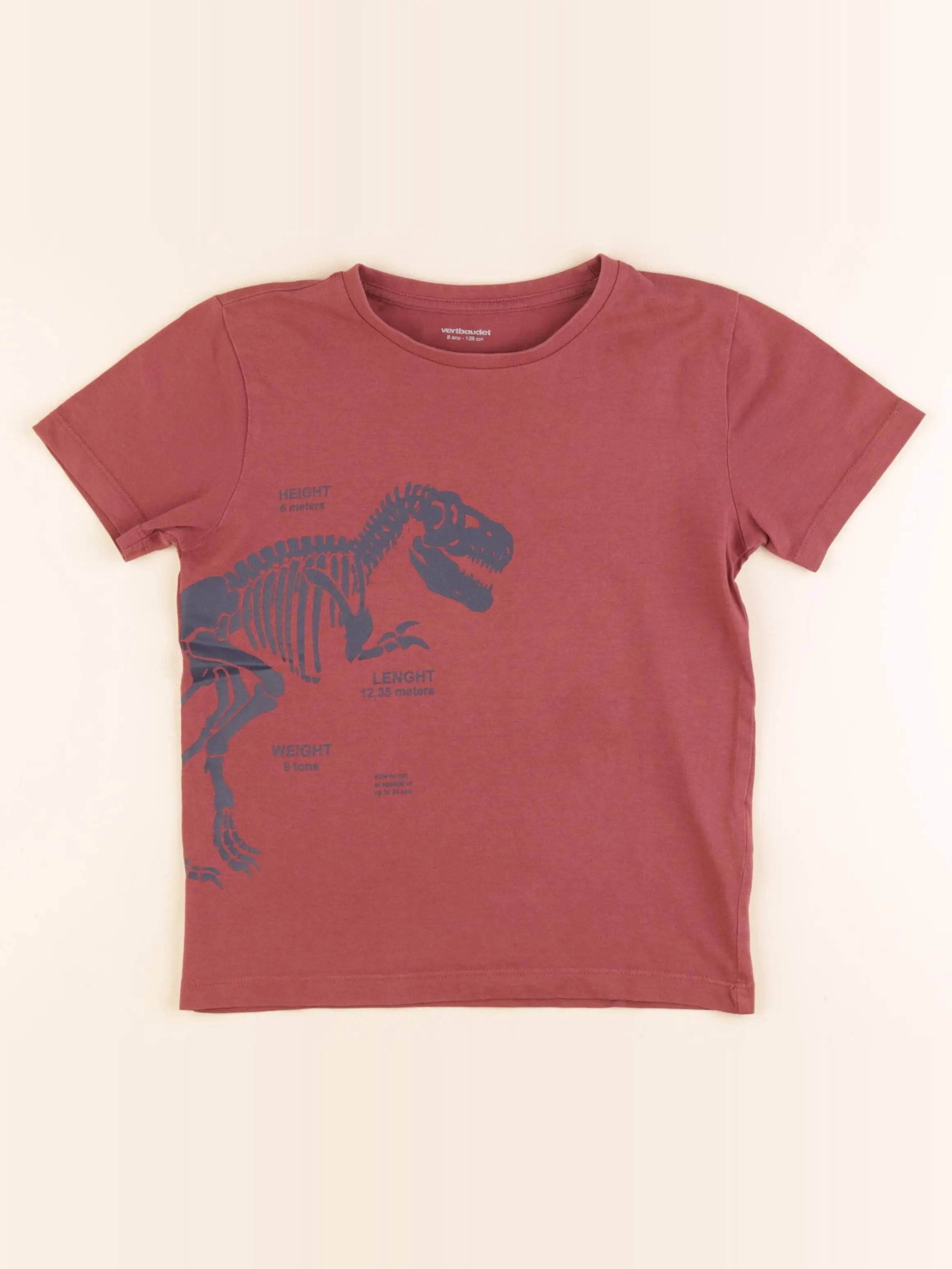 Vertbaudet - tee-shirt rouge - 8 ans