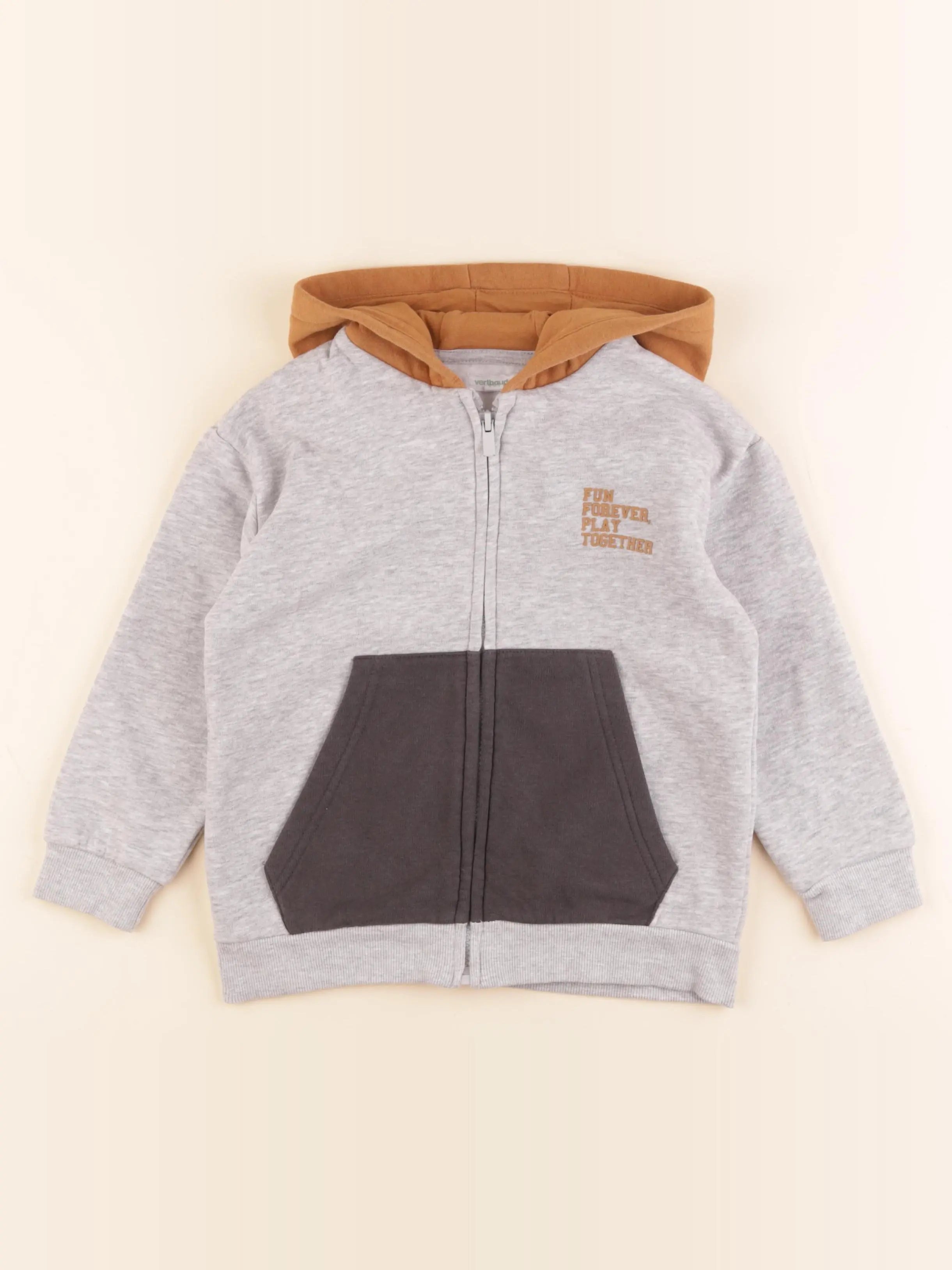 Vertbaudet - sweat gris - 6 ans