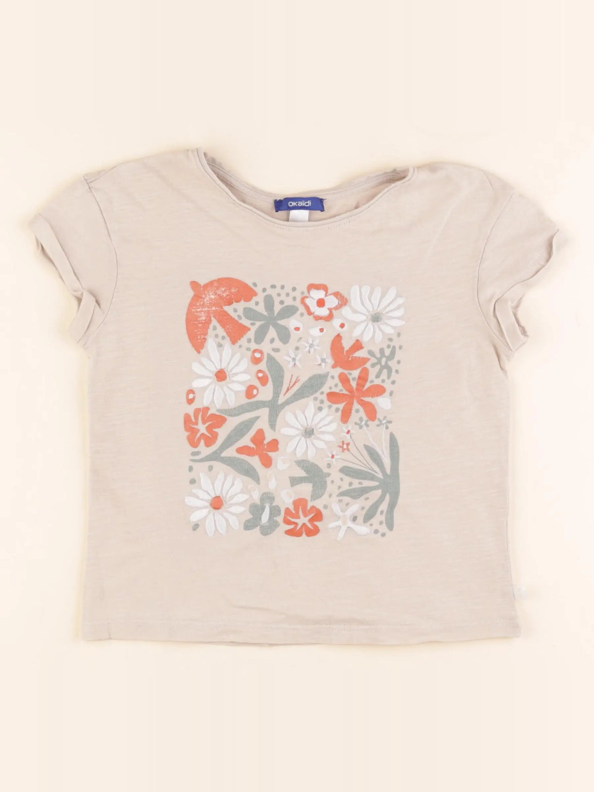Okaidi - tee-shirt beige - 6 ans