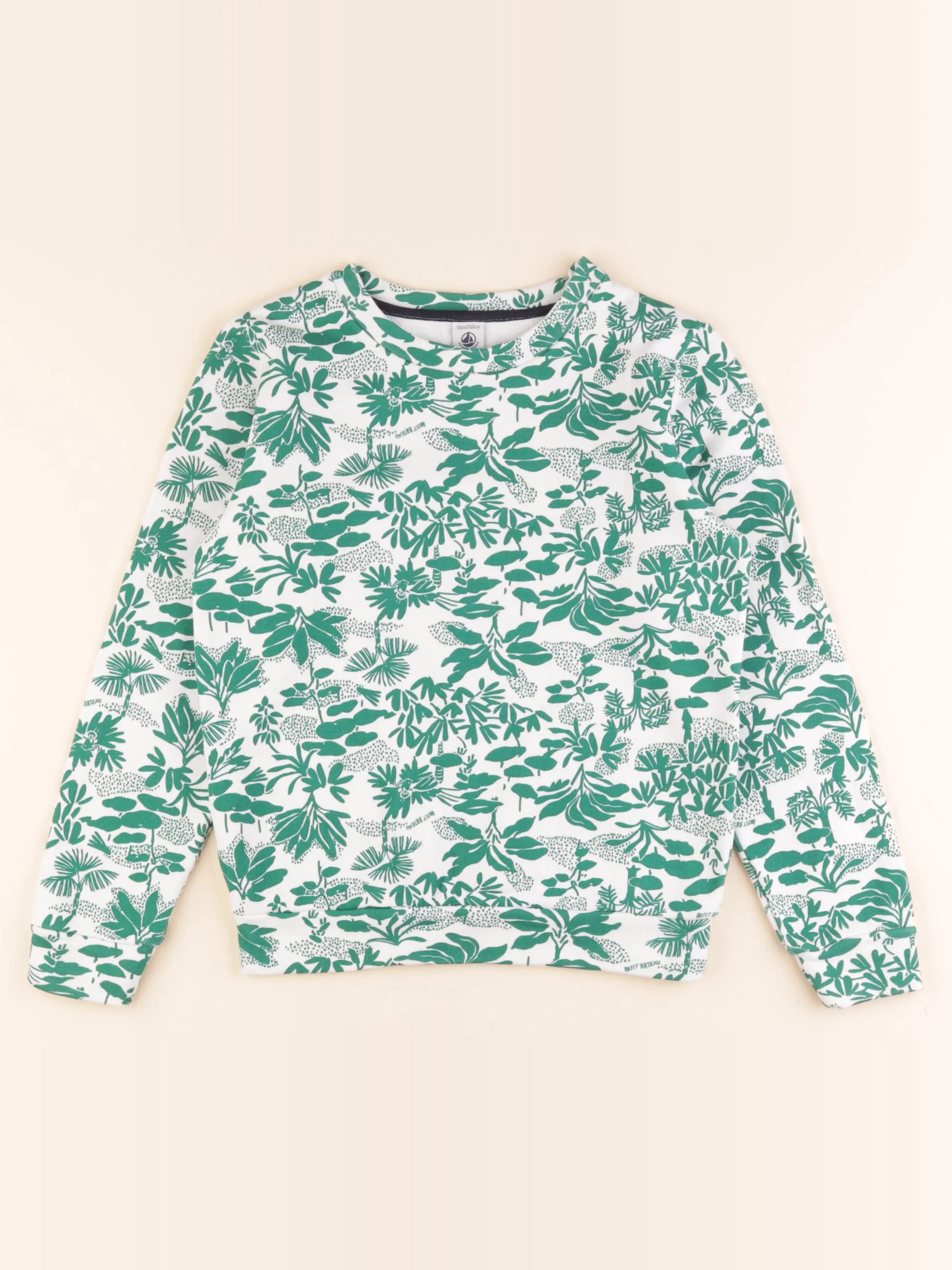 Petit Bateau - sweat vert - 10 ans