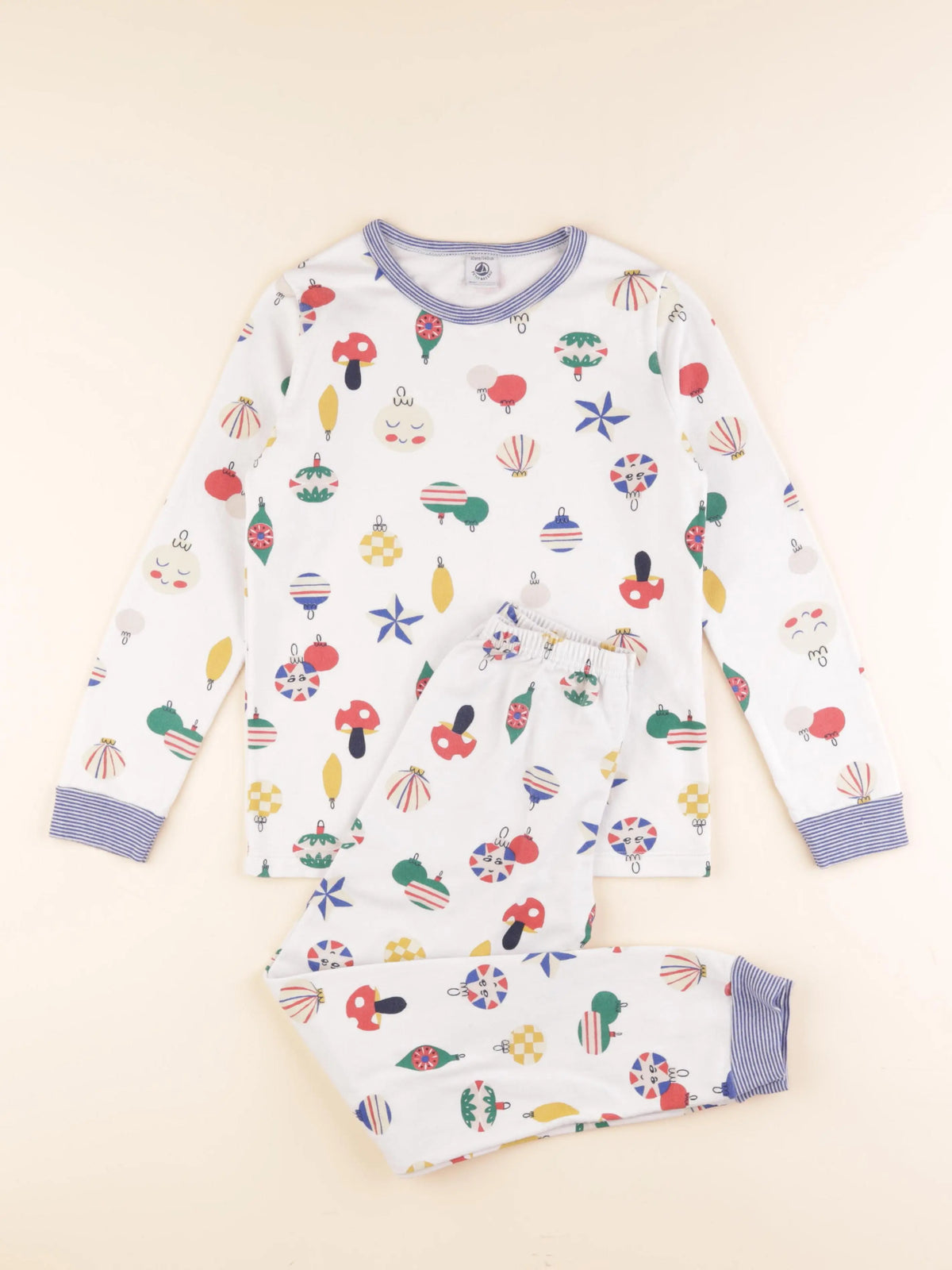 Petit Bateau - pyjama coton blanc - 10 ans