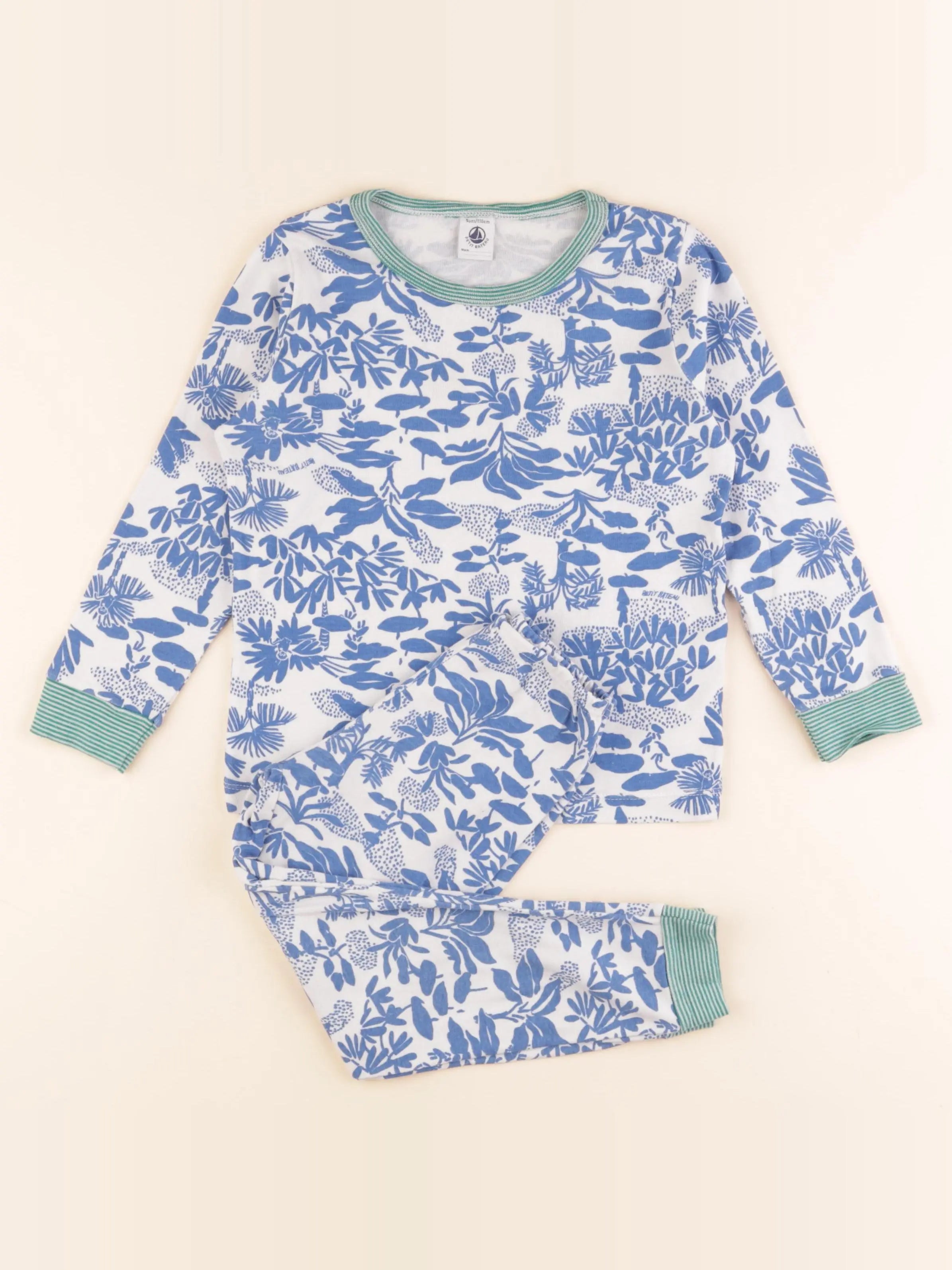 Petit Bateau - pyjama coton blanc - 5 ans