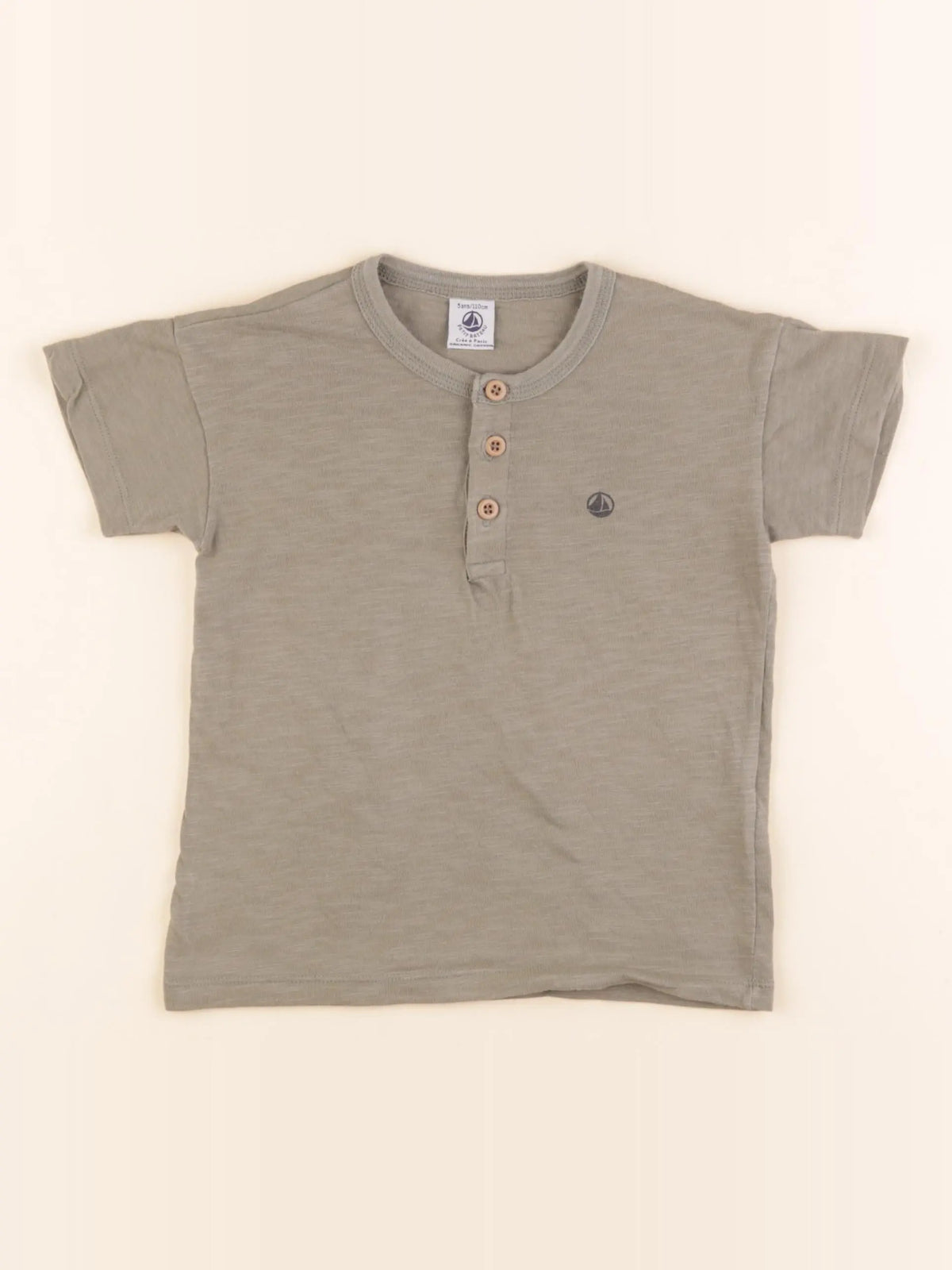 Petit Bateau - tee-shirt vert - 5 ans