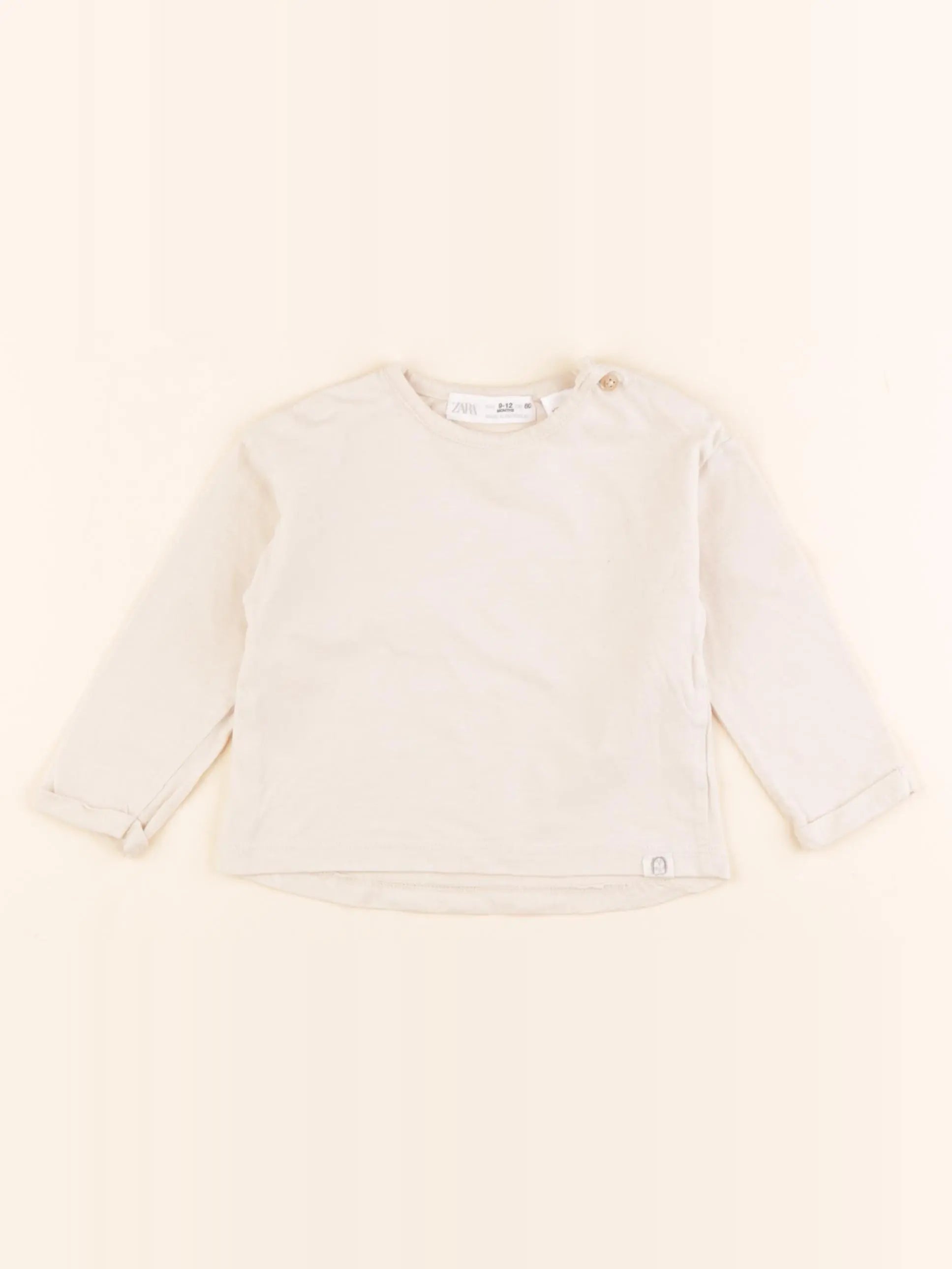 Zara - tee-shirt beige - 9/12 mois