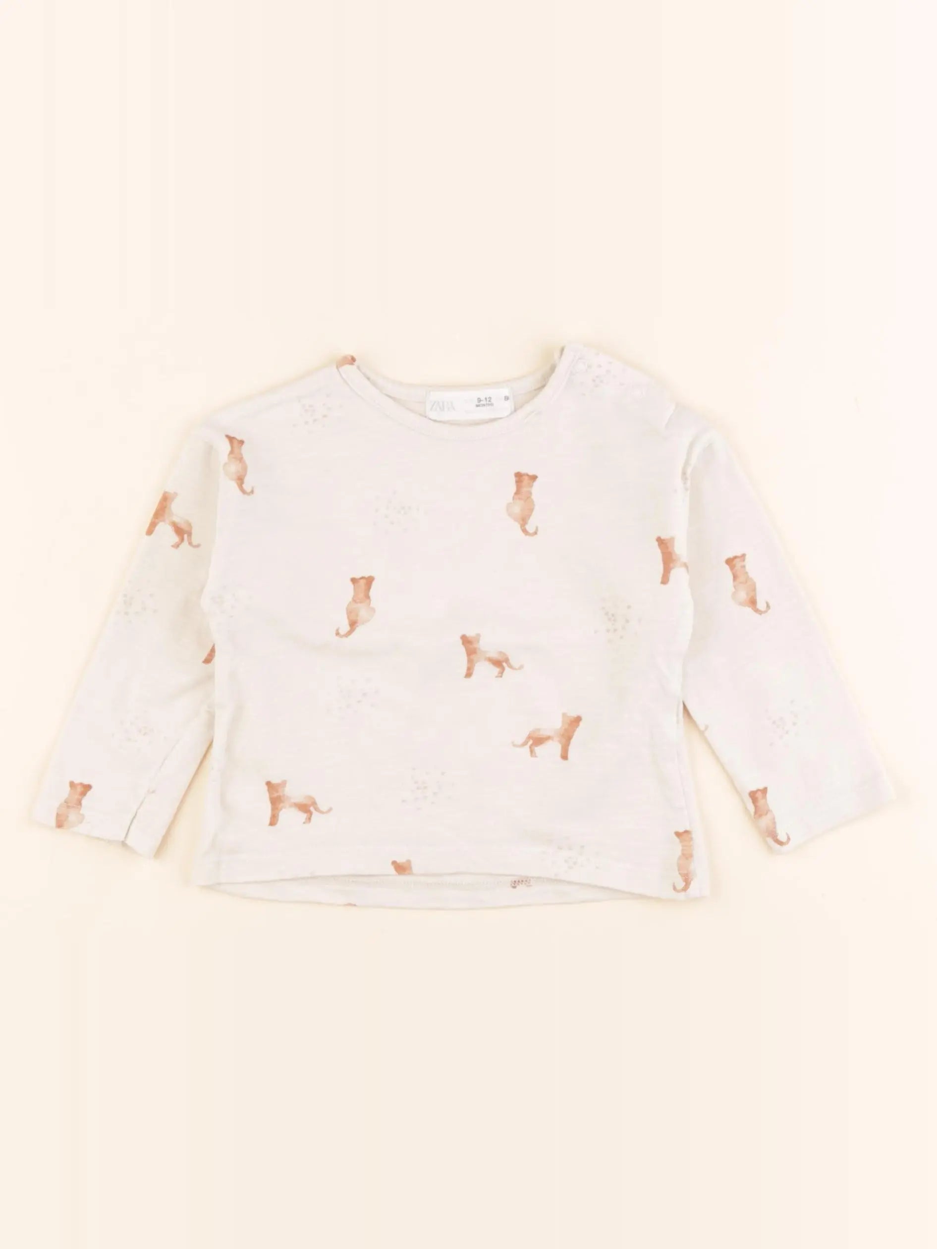 Zara - tee-shirt beige - 9/12 mois