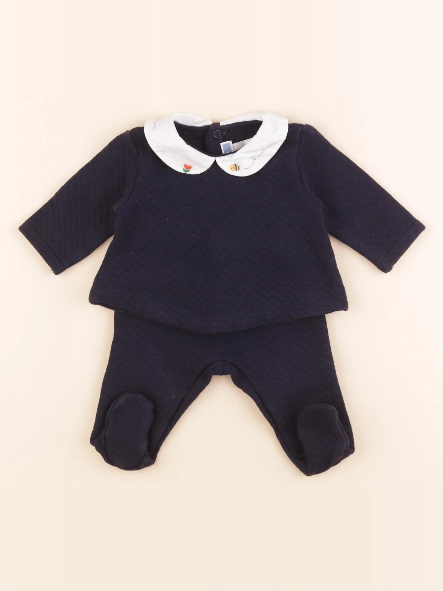 Jacadi - pyjama coton bleu - 3 mois