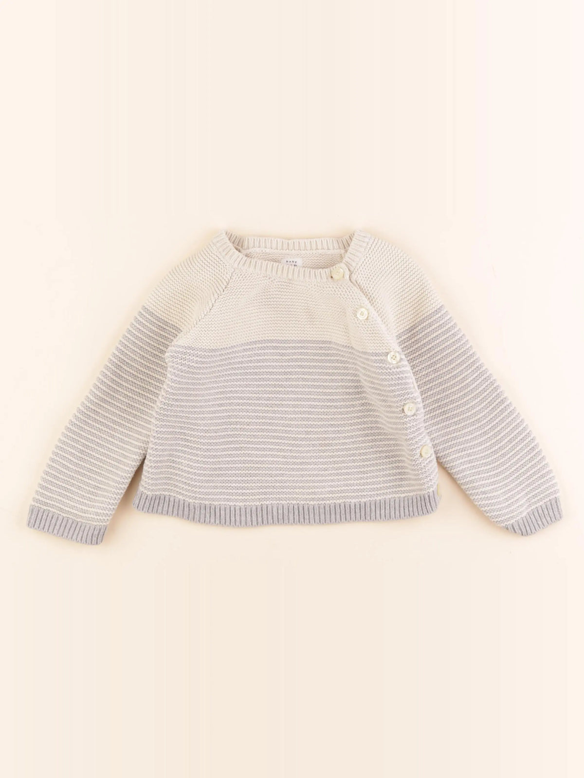 GAP - pull beige, bleu - 18/24 mois