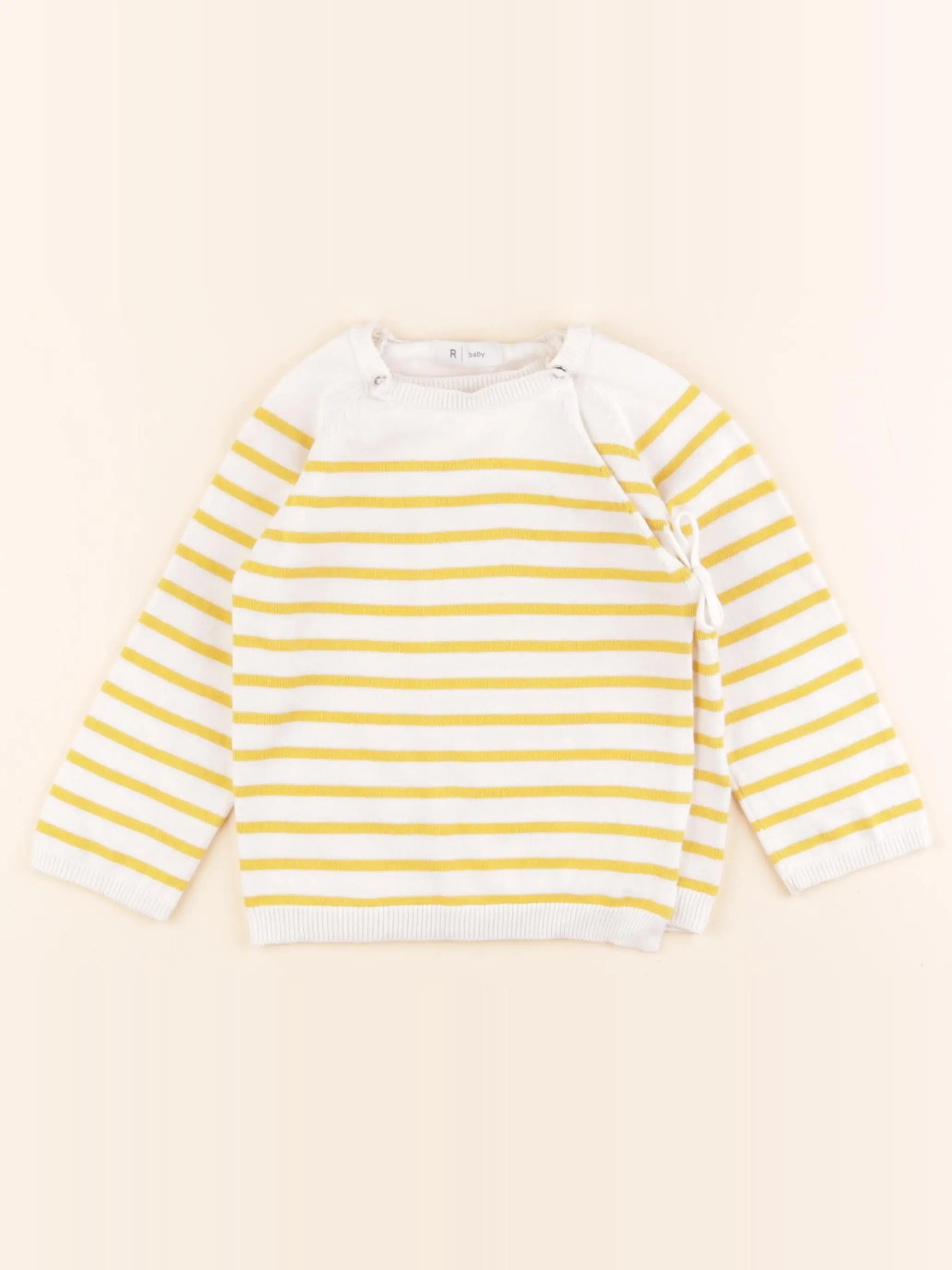 La Redoute - pull blanc, jaune - 24 mois