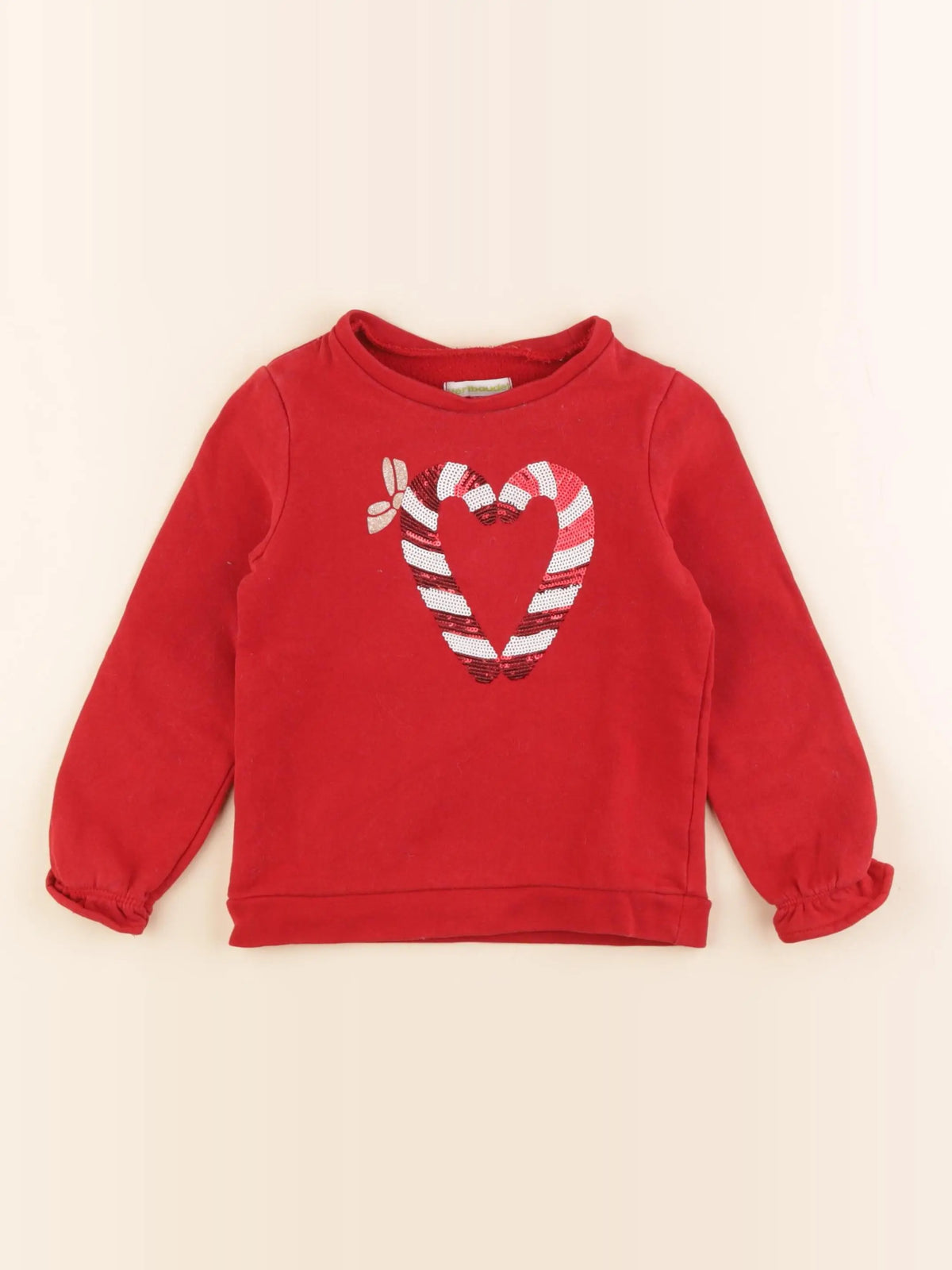 Vertbaudet - sweat rouge - 3 ans