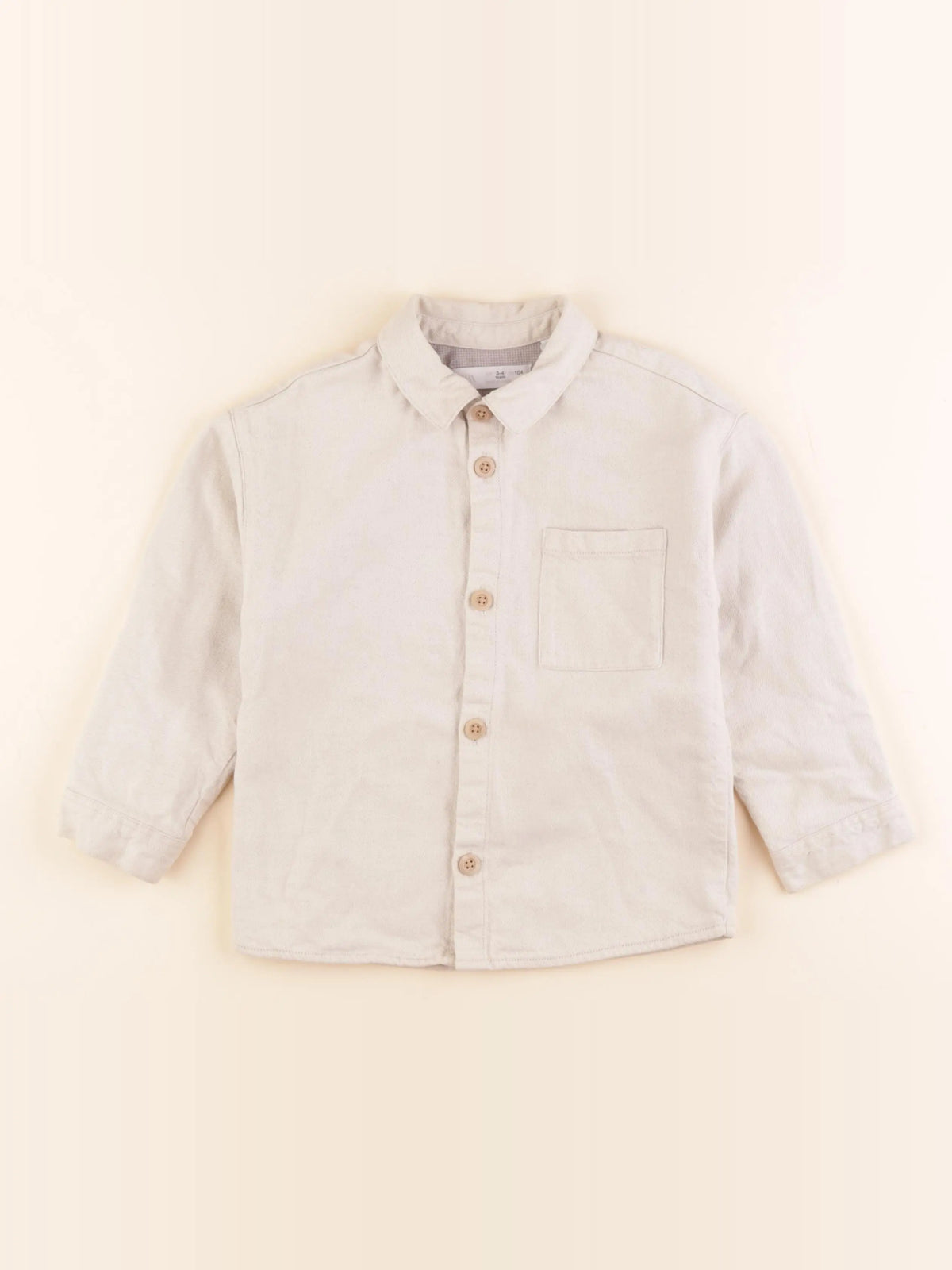 Zara - chemise imprimé au dos beige - 3/4 ans