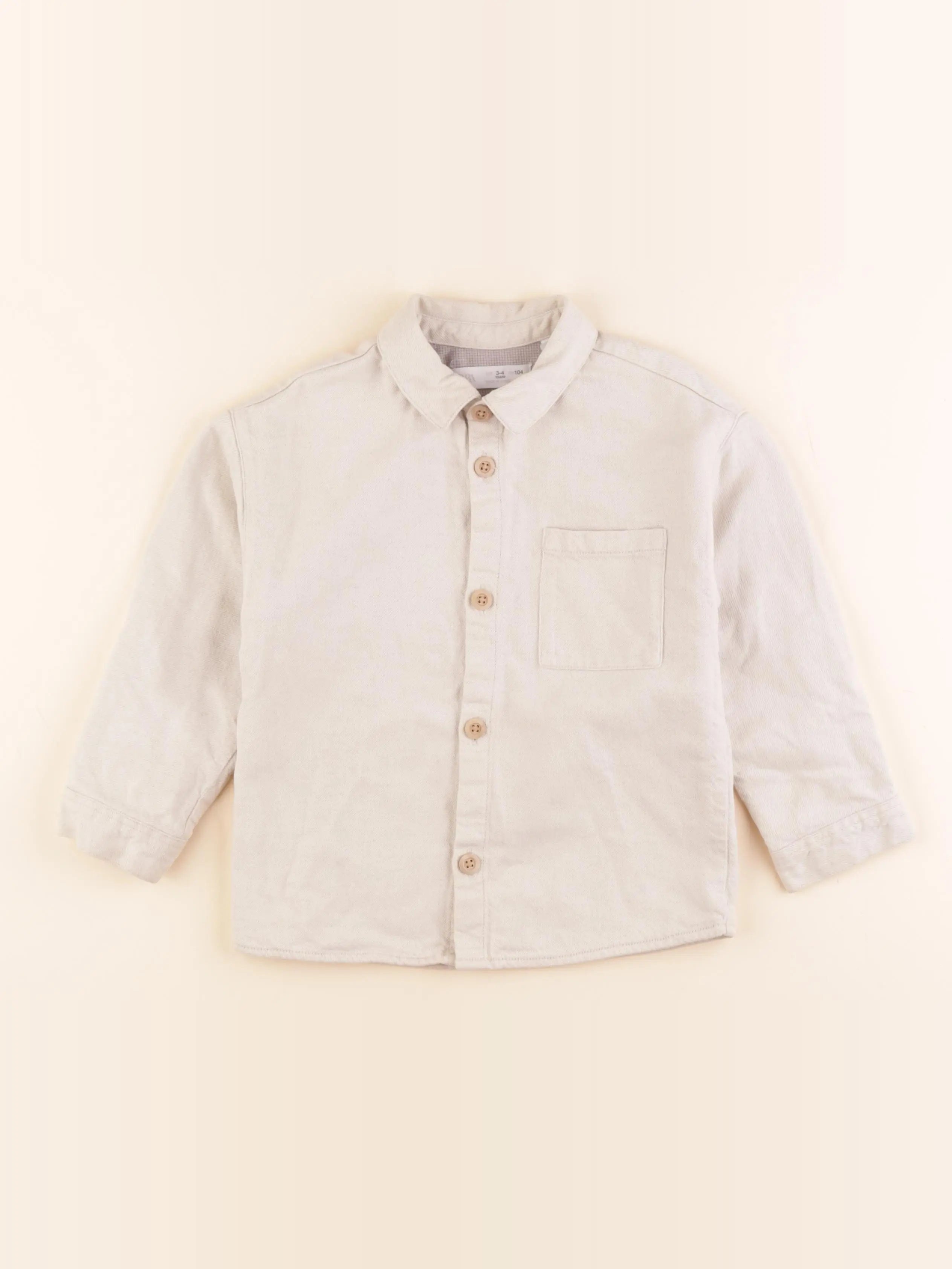 Zara - chemise imprimé au dos beige - 3/4 ans