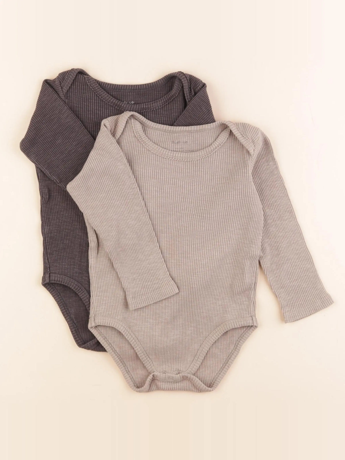 Play Up - lot de 2 bodies en coton beige, gris - 24 mois