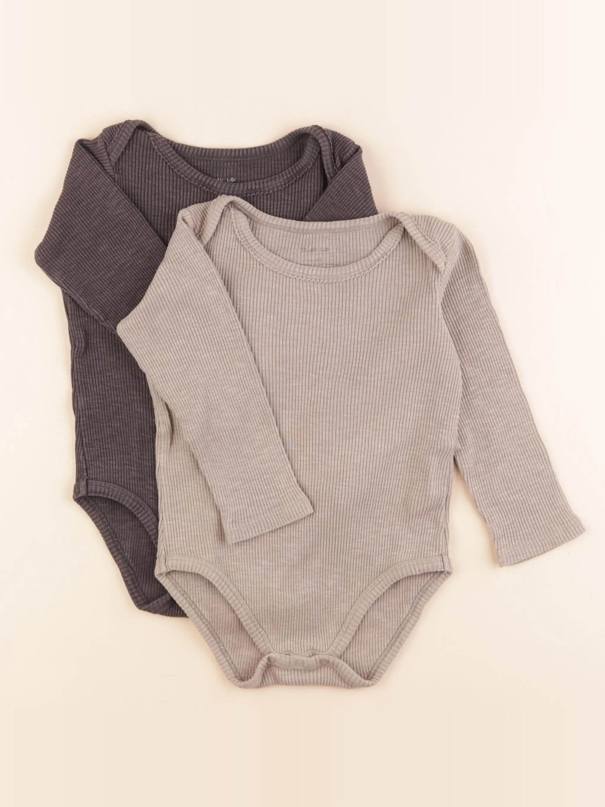 Play Up - lot de 2 bodies en coton beige, gris - 24 mois
