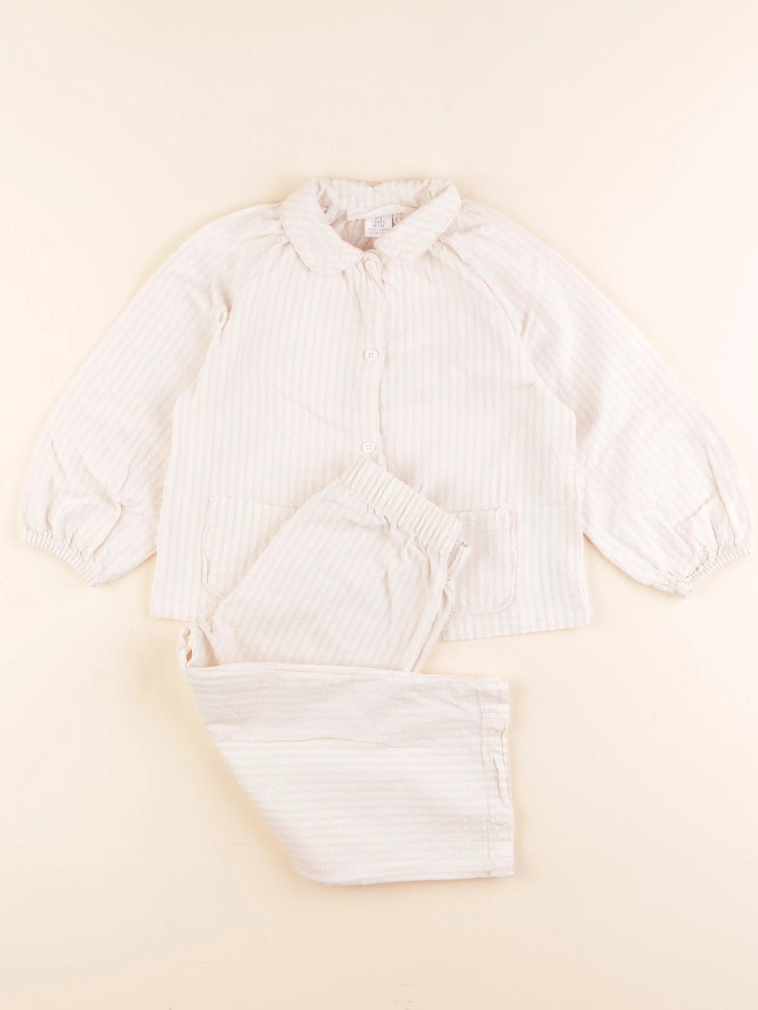 Zara - pyjama coton beige - 2/3 ans