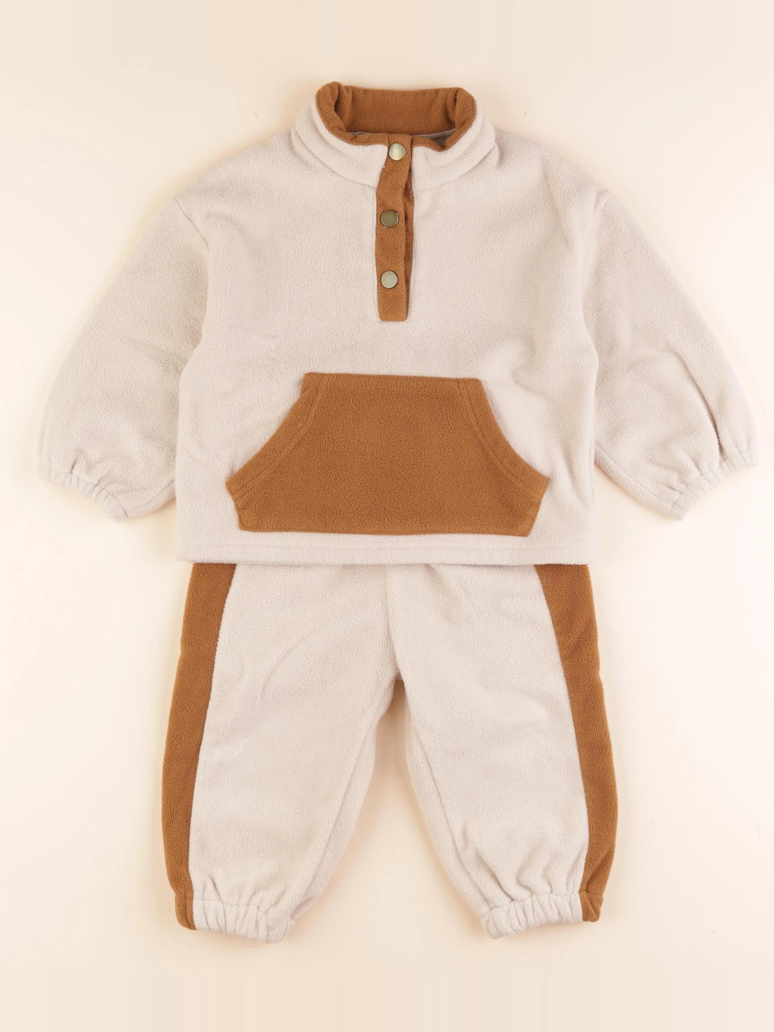 Gamin gamine - ensemble beige - 2 ans