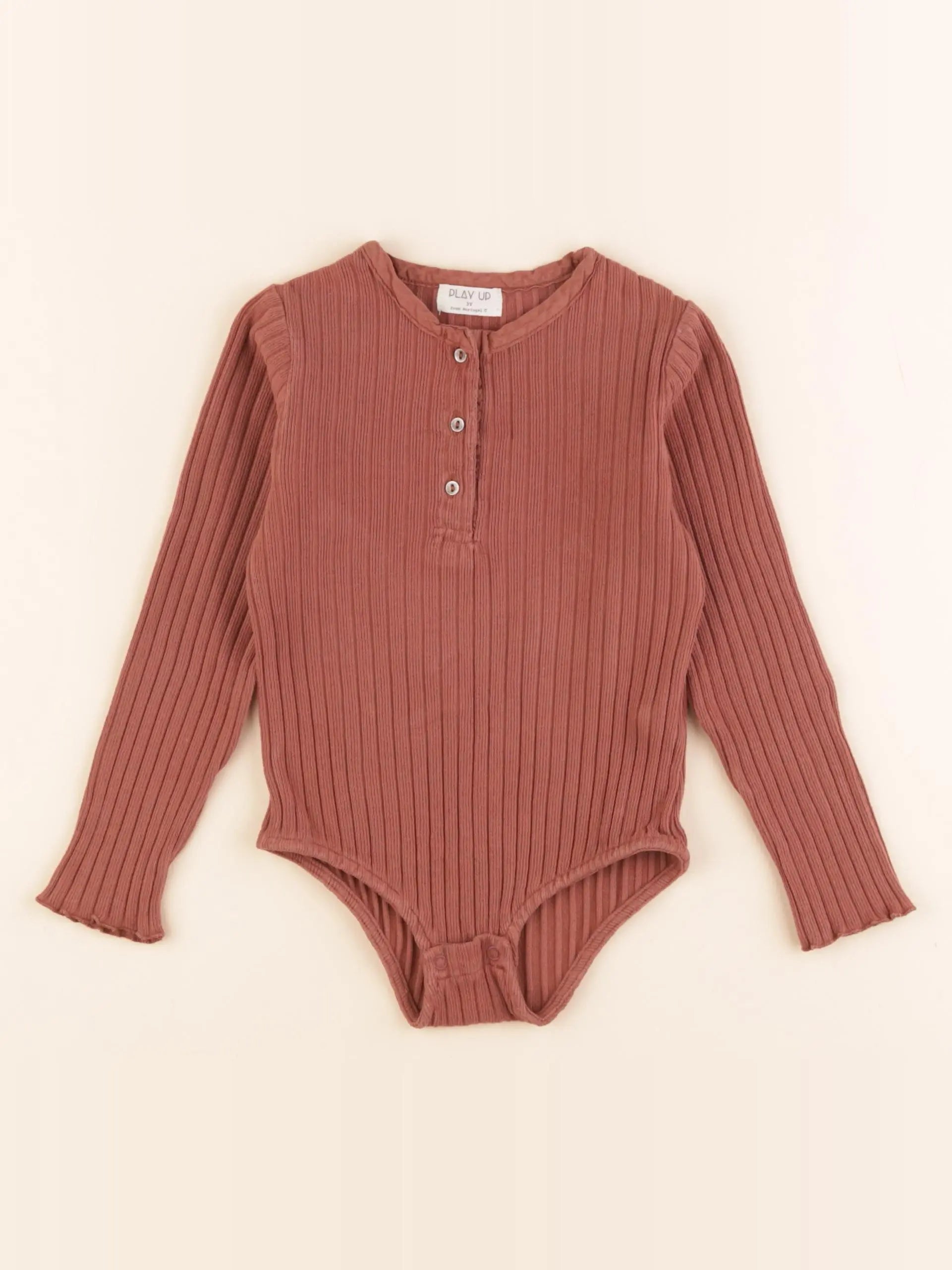 Play Up - body tee-shirt marron - 3 ans