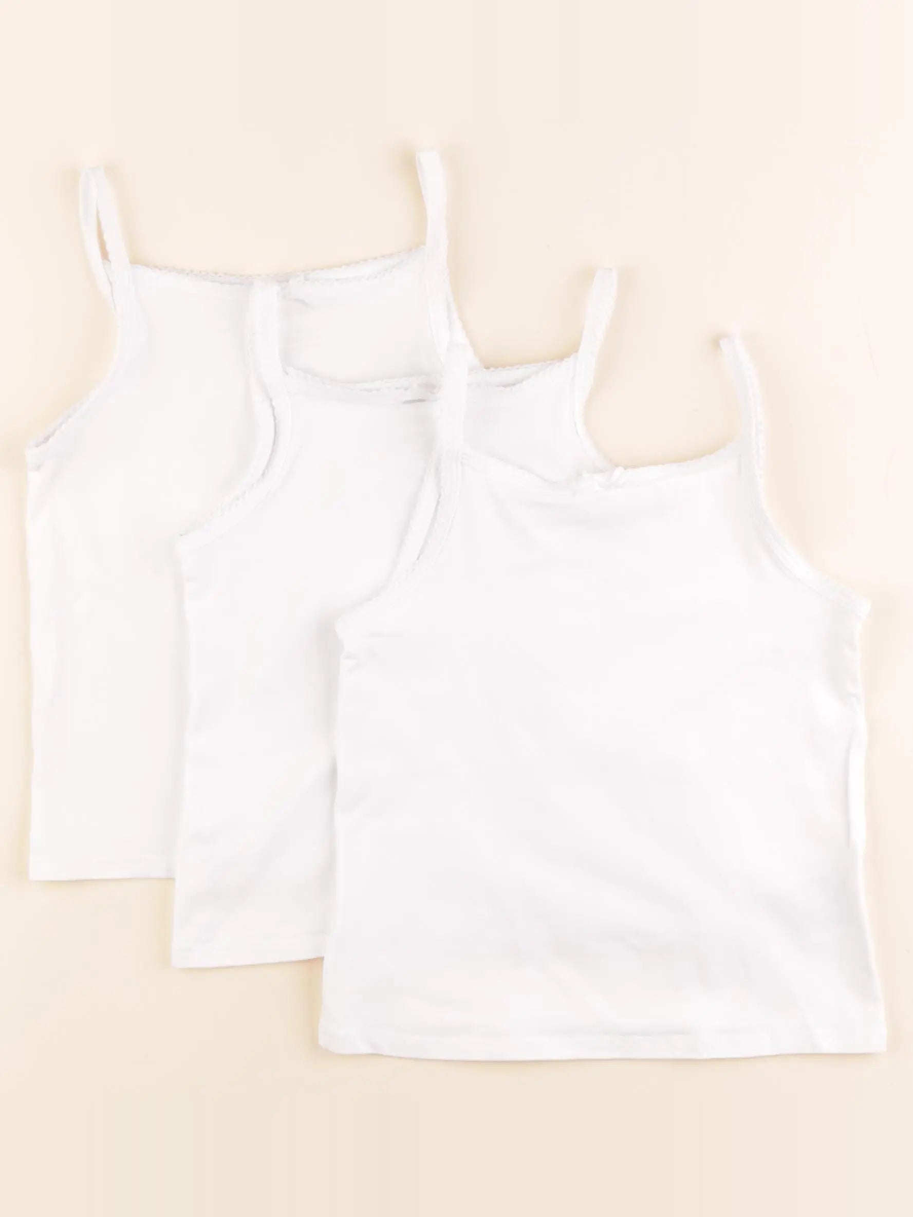 H&M - lot de 3 maillots de corps blanc - 2/4 ans