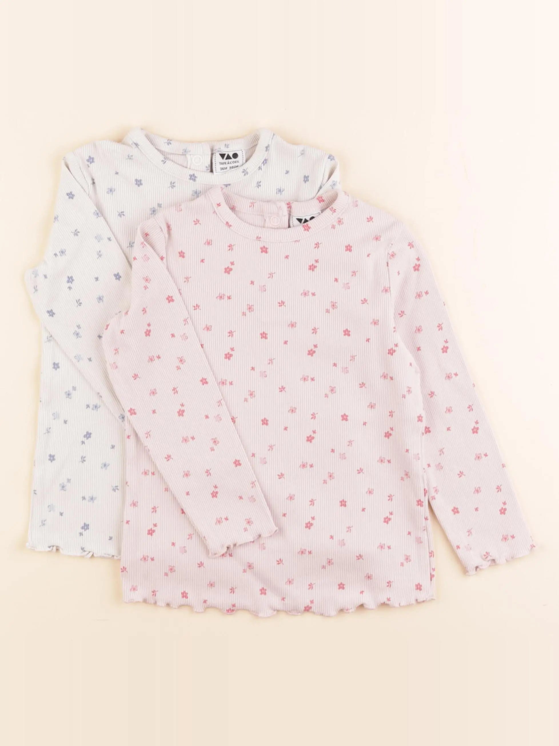 Tape à l'oeil - lot de 2 tee-shirts rose, blanc - 36 mois