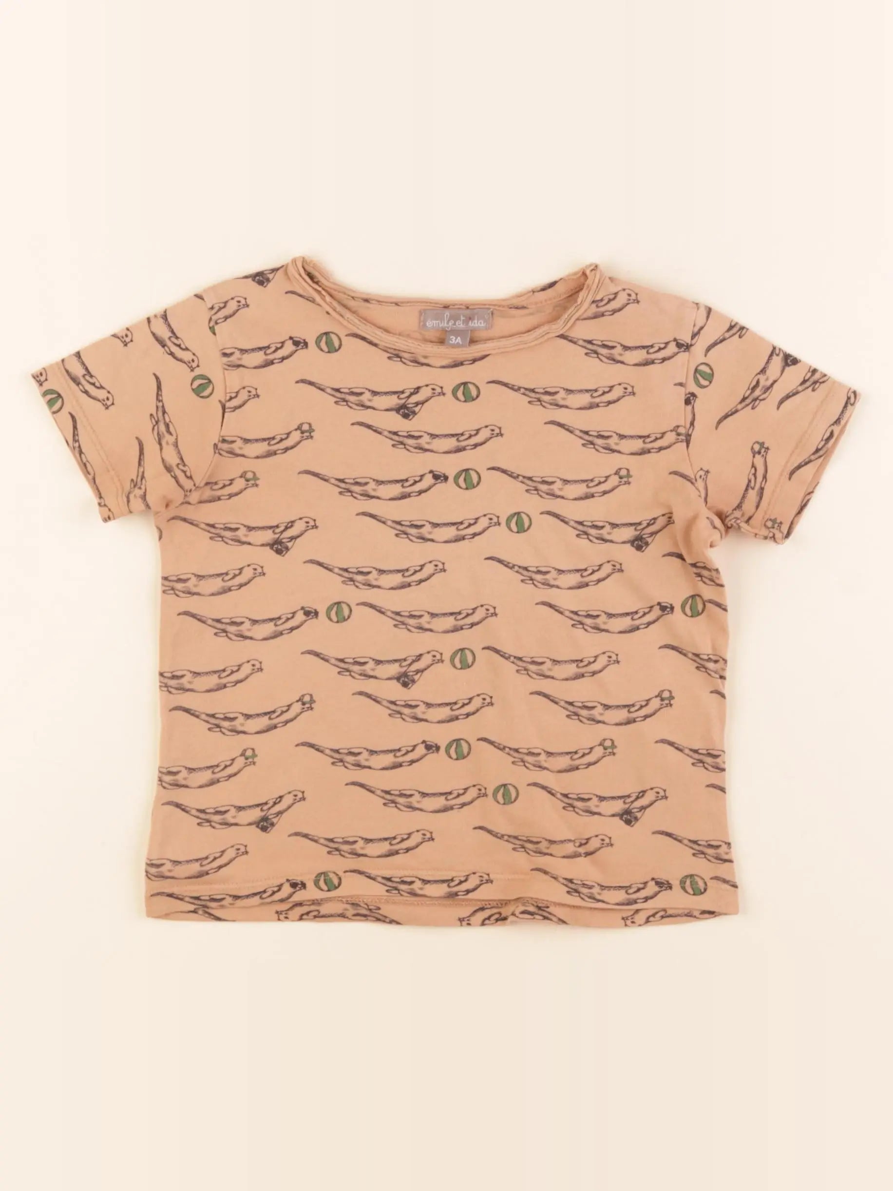 Emile et Ida - tee-shirt marron - 3 ans
