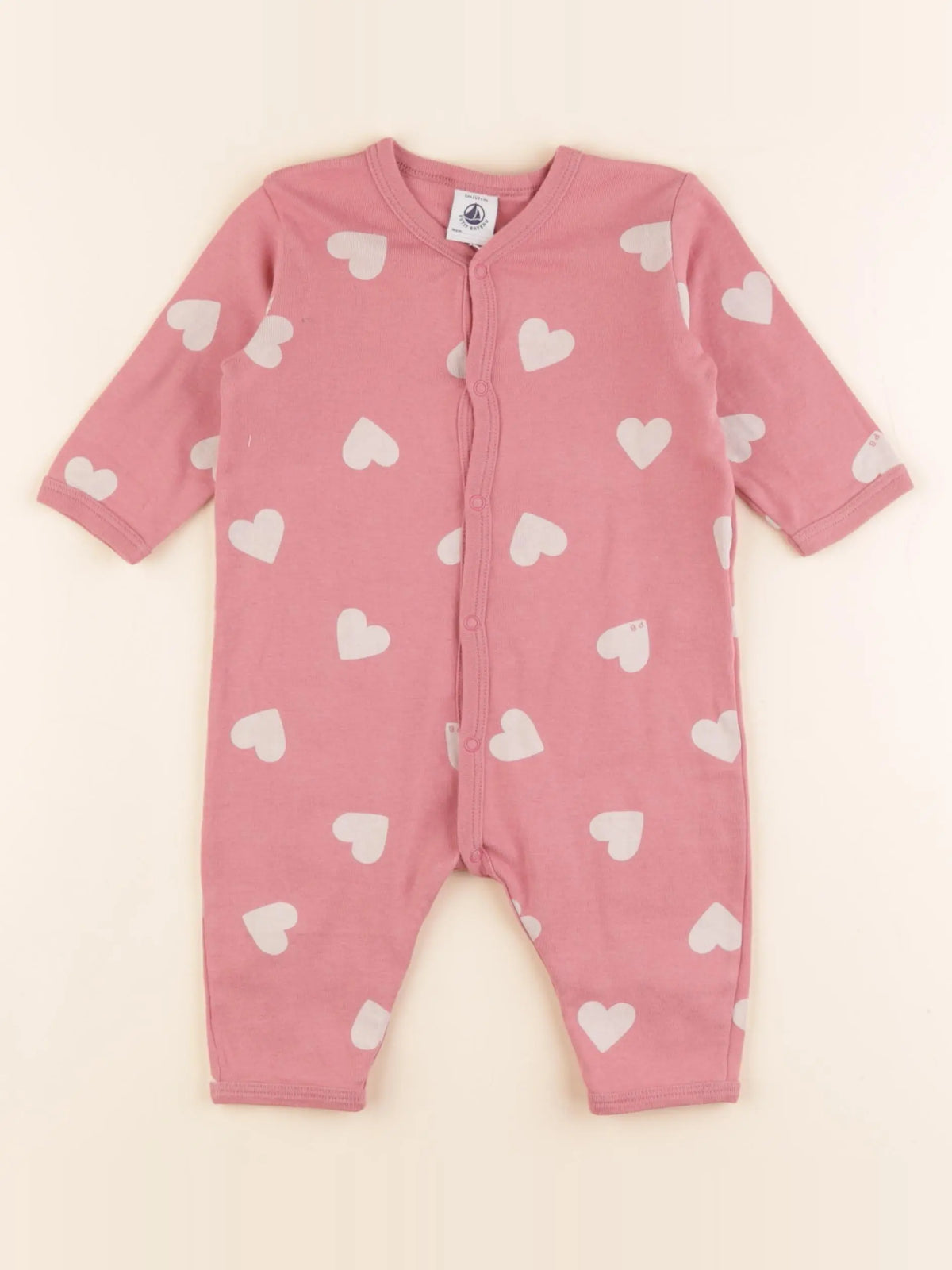 Petit Bateau - pyjama coton rose - 6 mois