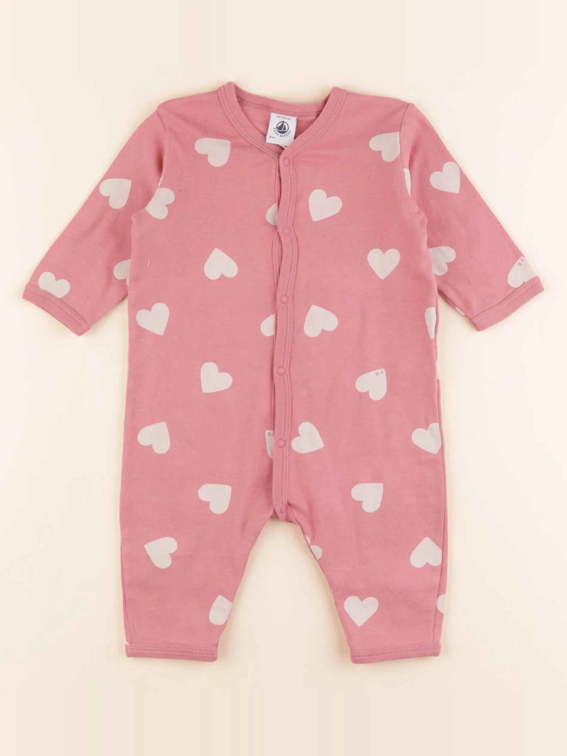 Petit Bateau - pyjama coton rose - 6 mois