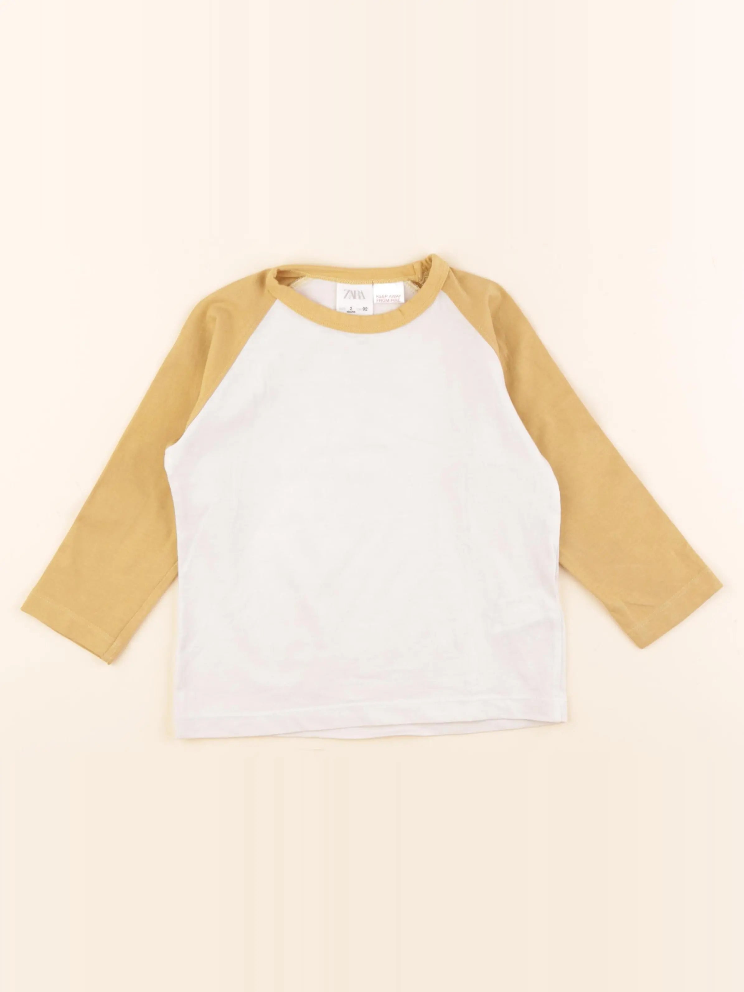 Zara - tee-shirt blanc, jaune - 2 ans