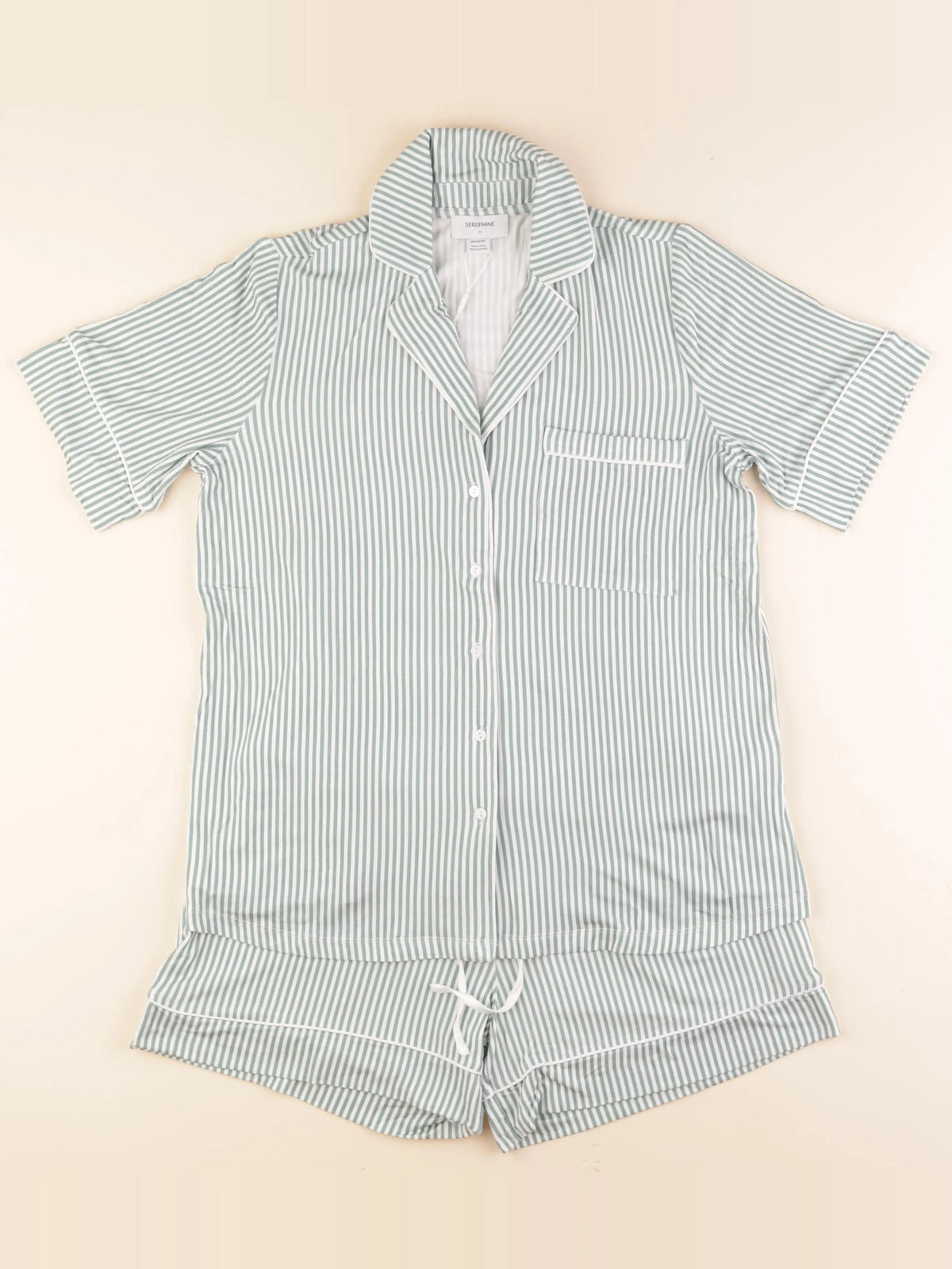 Seraphine - pyjama grossesse coton vert - xs