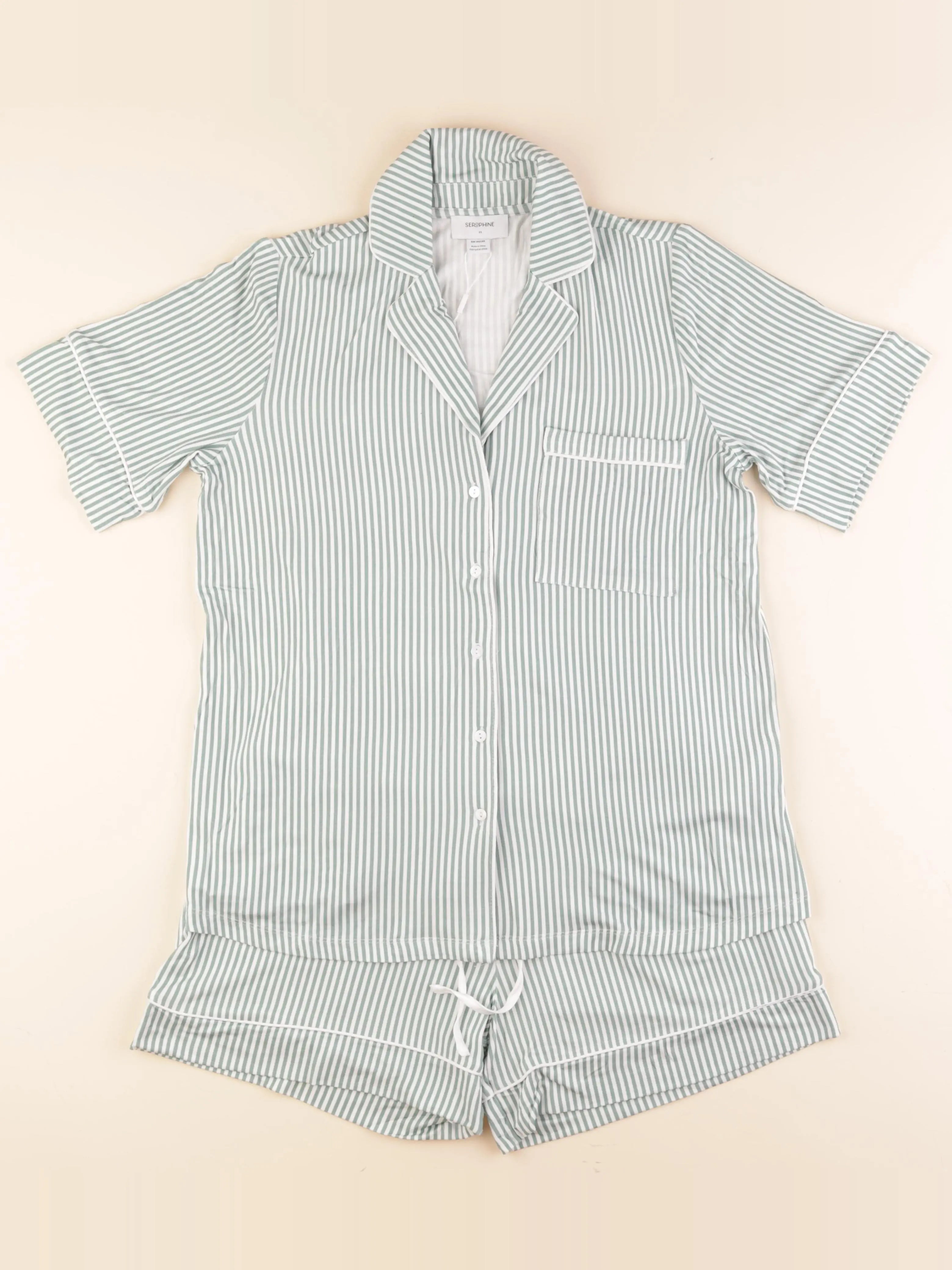Seraphine - pyjama grossesse coton vert - xs