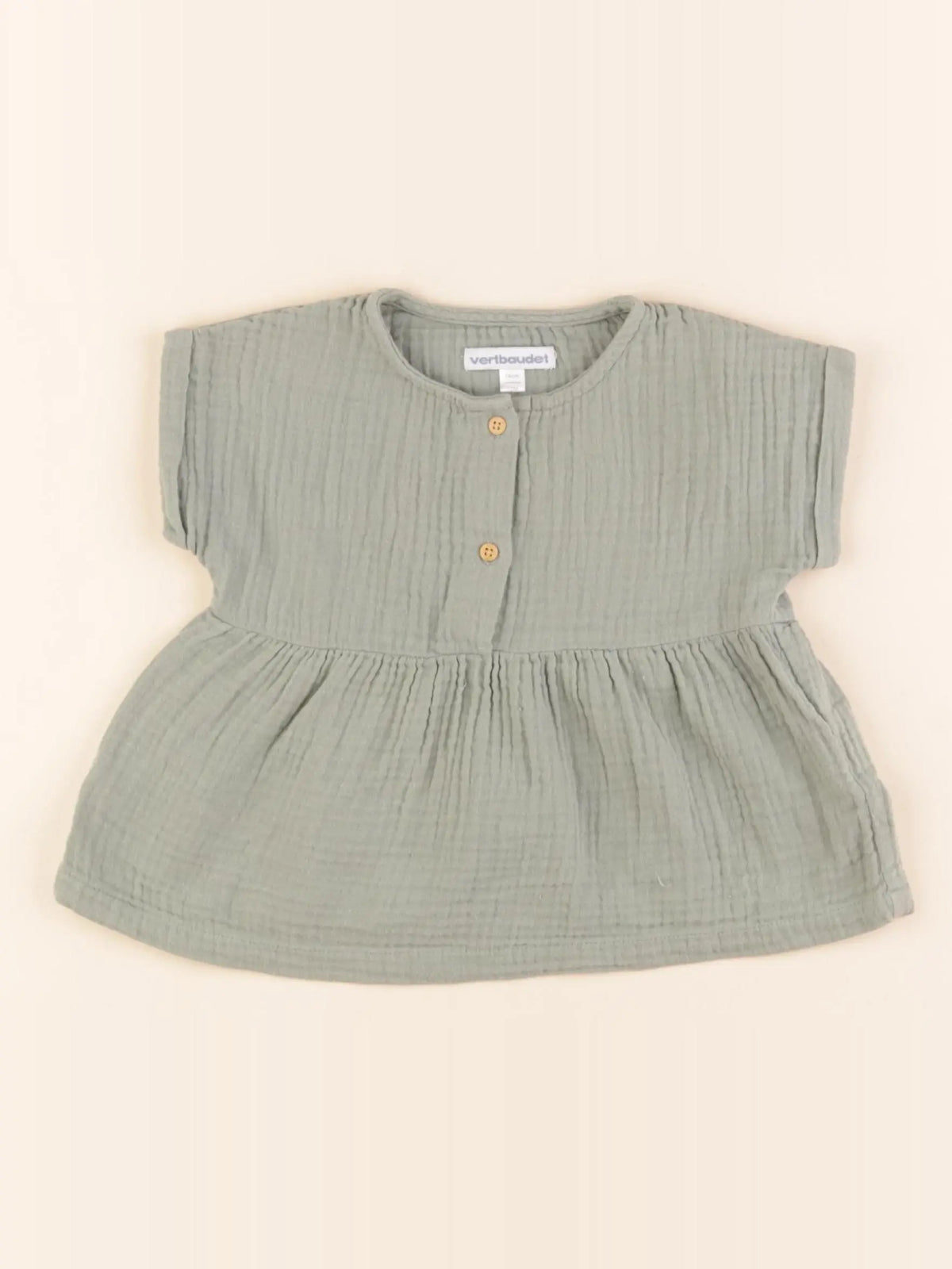 Vertbaudet - blouse vert - 12 mois