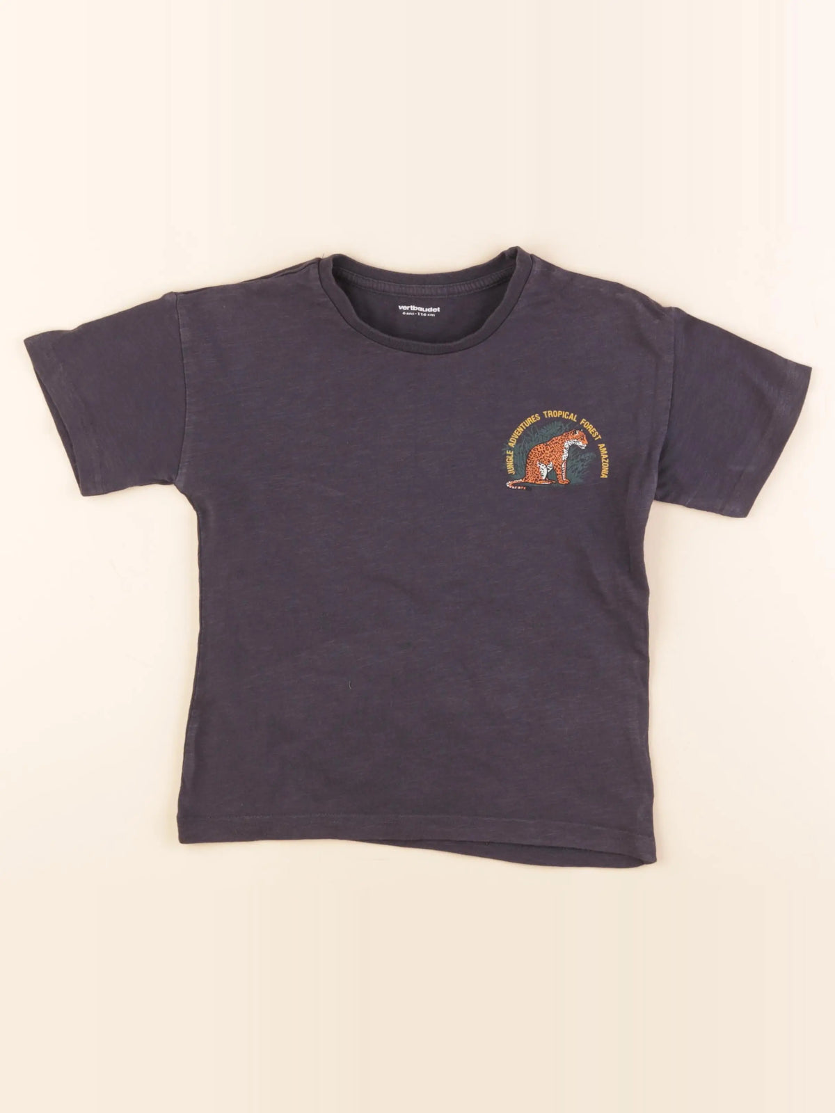 Vertbaudet - tee-shirt imprimé au dos gris - 6 ans