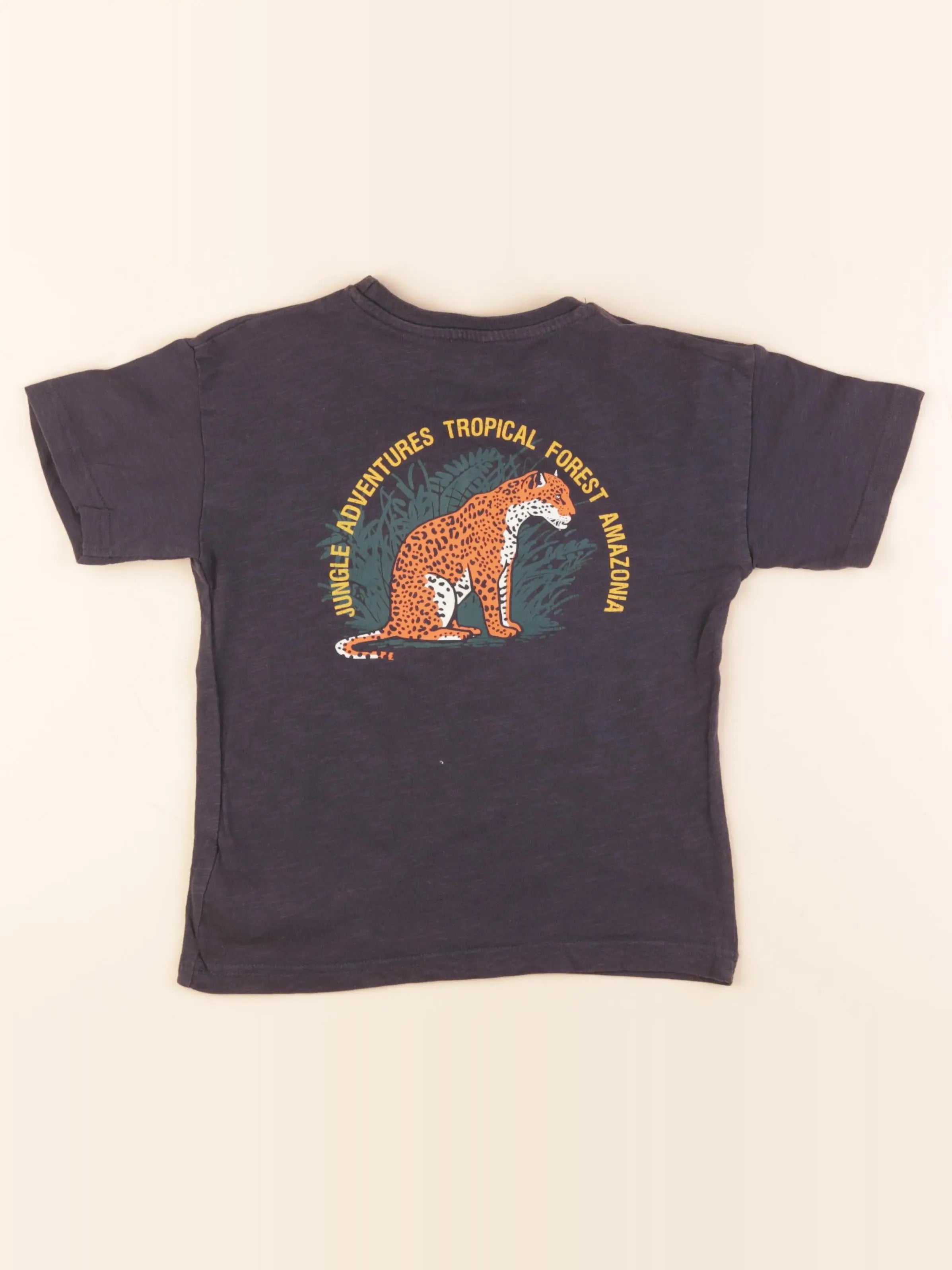 Vertbaudet - tee-shirt imprimé au dos gris - 6 ans