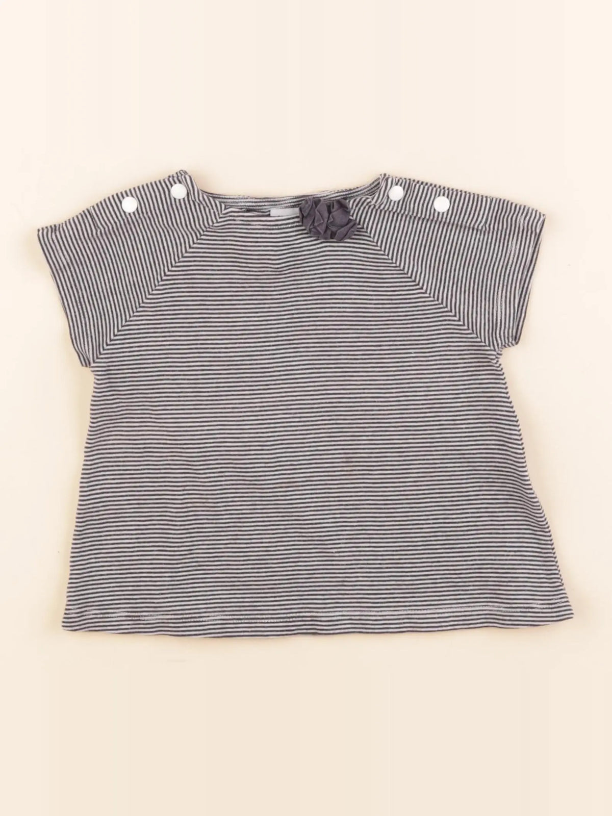 Petit Bateau - tee-shirt blanc, bleu - 24 mois