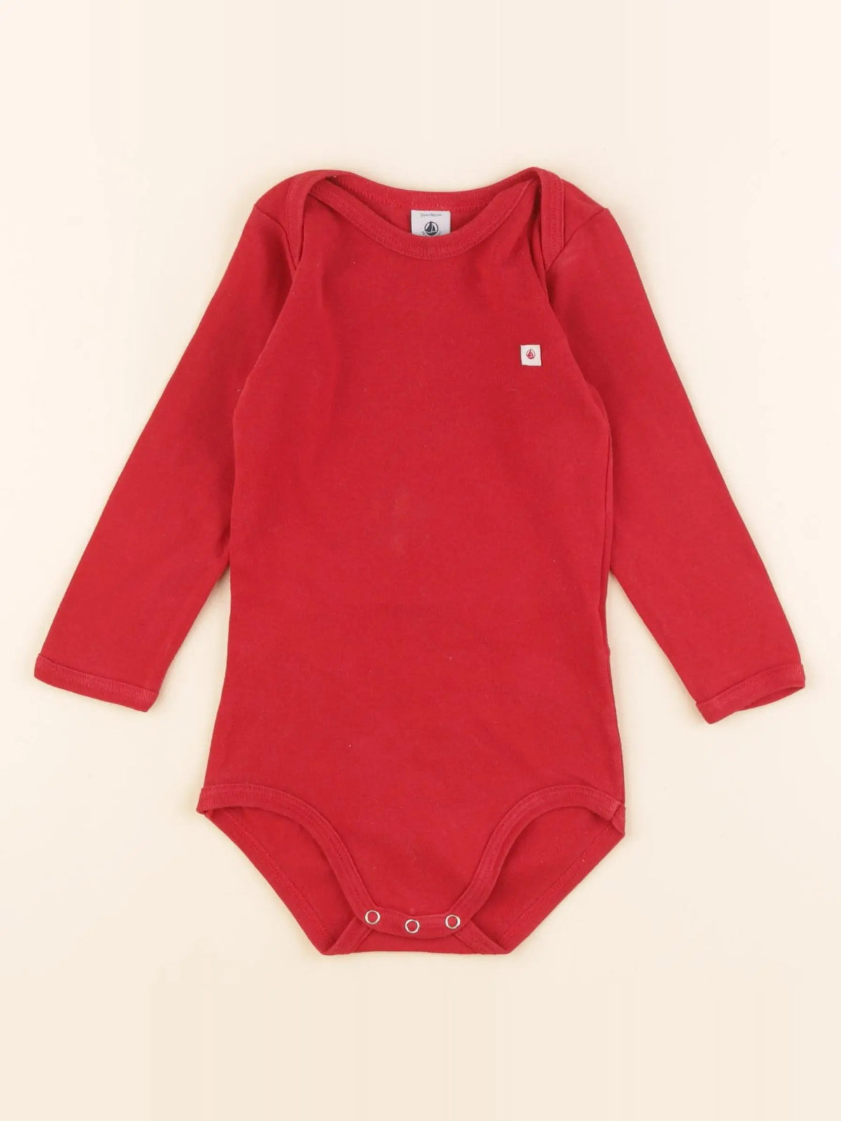 Petit Bateau - body rouge - 24 mois