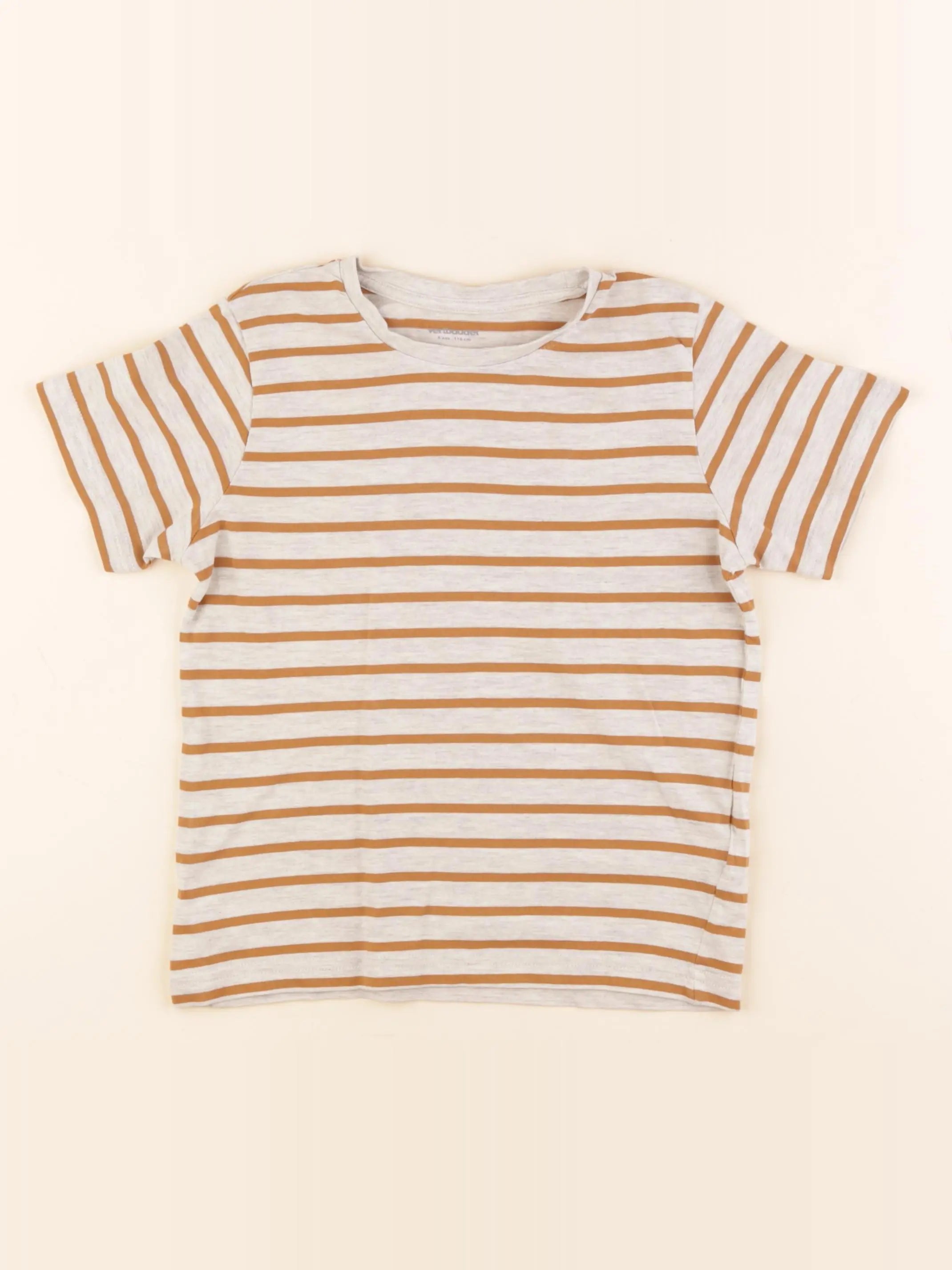 Vertbaudet - tee-shirt marron, beige - 6 ans