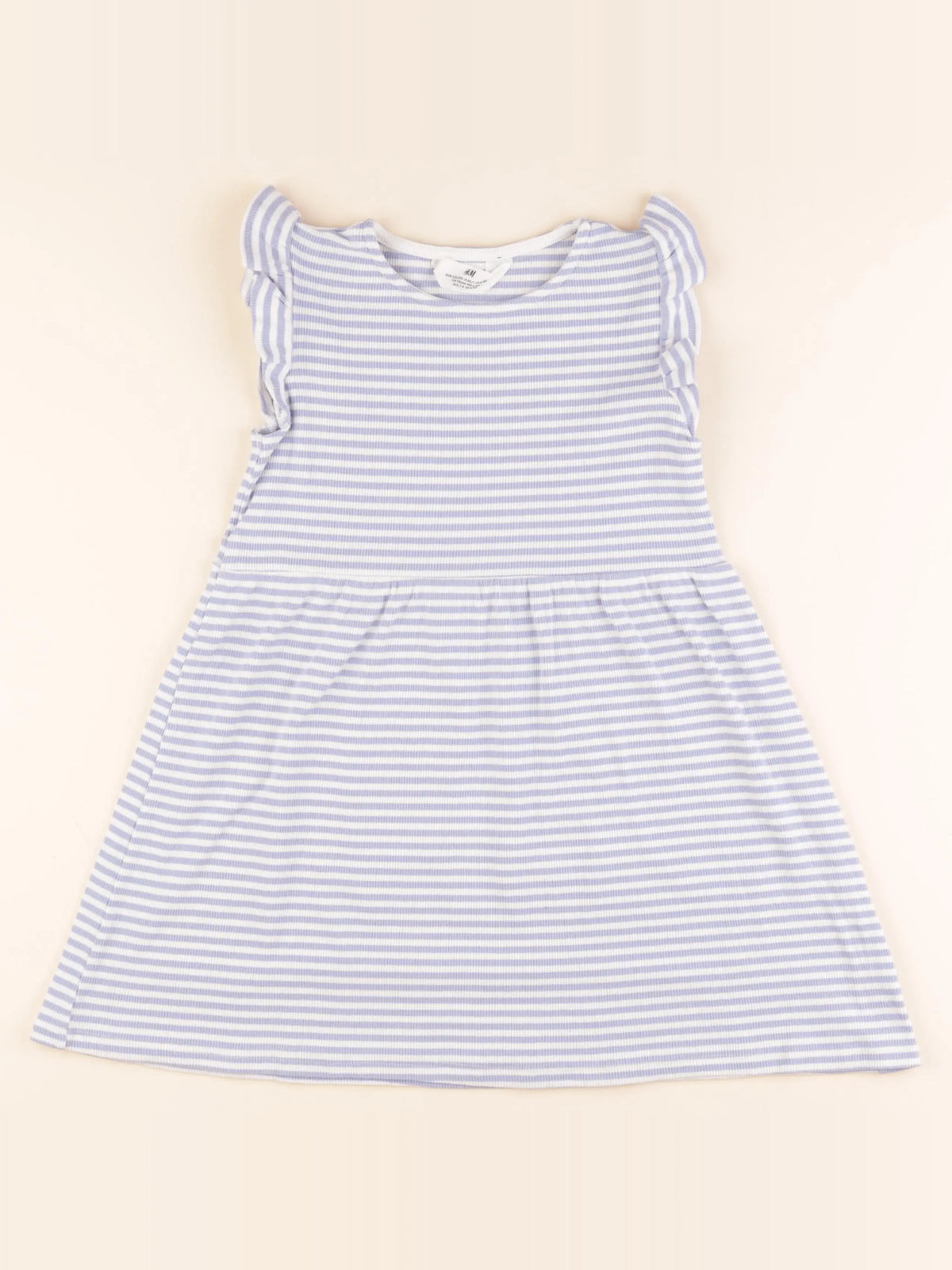 H&M - robe bleu, blanc - 6/8 ans